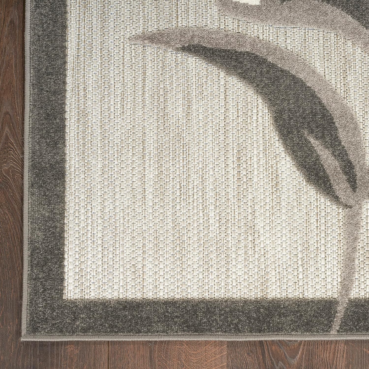 Nourison Aloha – Alfombra beige de 2 x 6 pies, fácil limpieza, no se desprende, para dormitorio, sala de estar, comedor y cocina (6 pies de corredor)