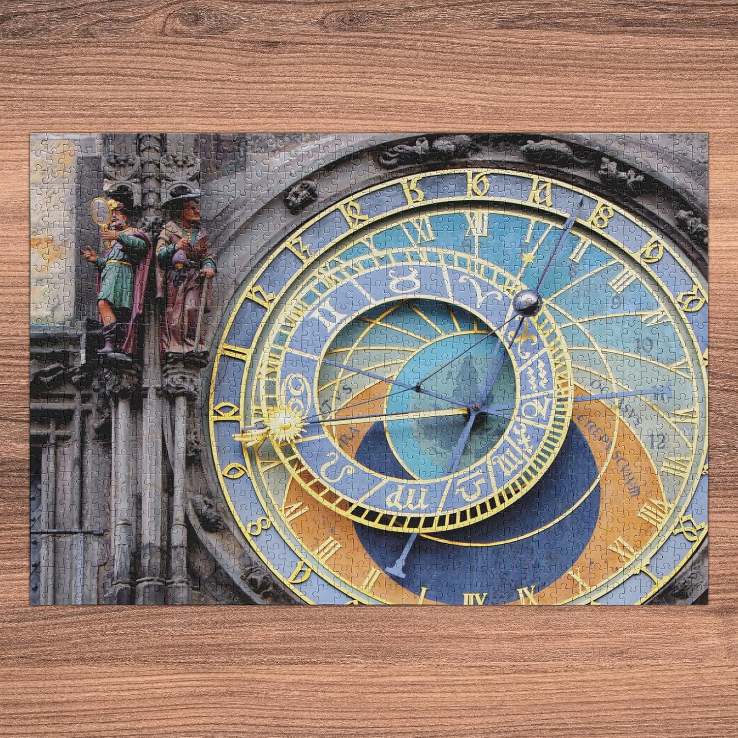 Ambesonne Rompecabezas de reloj, reloj astronómico de Praga en el casco antiguo, un hito medieval europeo de la ciudad, actividad divertida de
