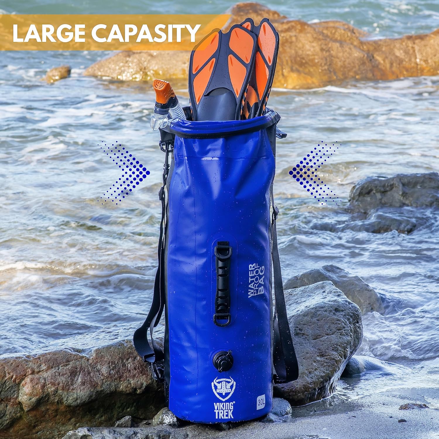 Bolsa seca impermeable – Saco seco con parte superior enrollable recortada – Compresión seca – Mantiene el equipo seguro y seco para camping,