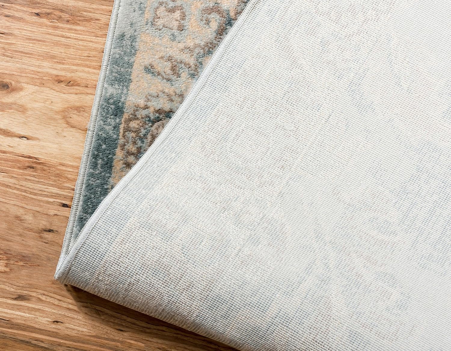 Unique Loom Paris Collection – Alfombra tradicional envejecida en tonos pastel azul claro (5 pies x 8 pies)