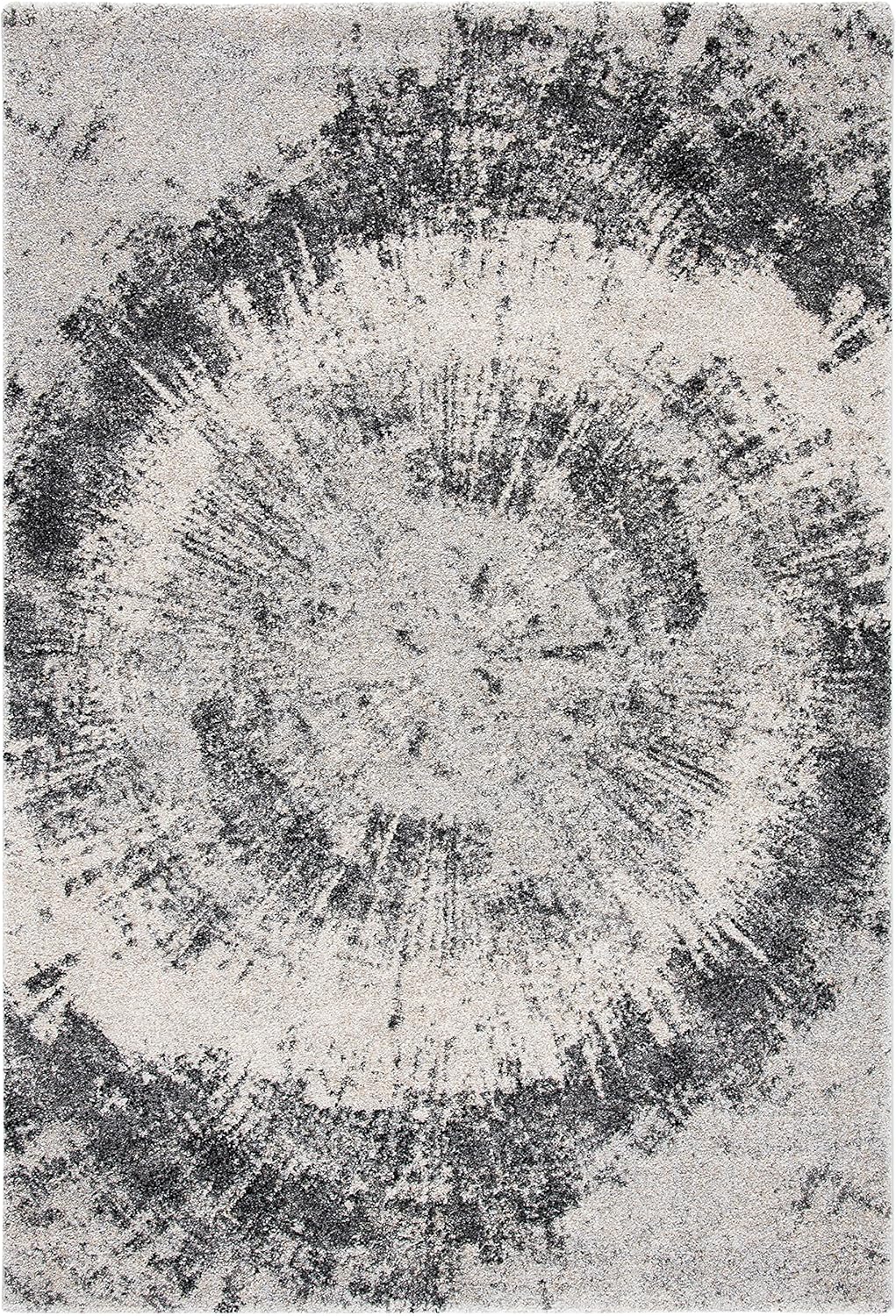 SAFAVIEH Retro Collection – Alfombra de área de 8 x 10 pies, color gris y marfil, diseño abstracto moderno, no desprende pelusa y de fácil cuidado,