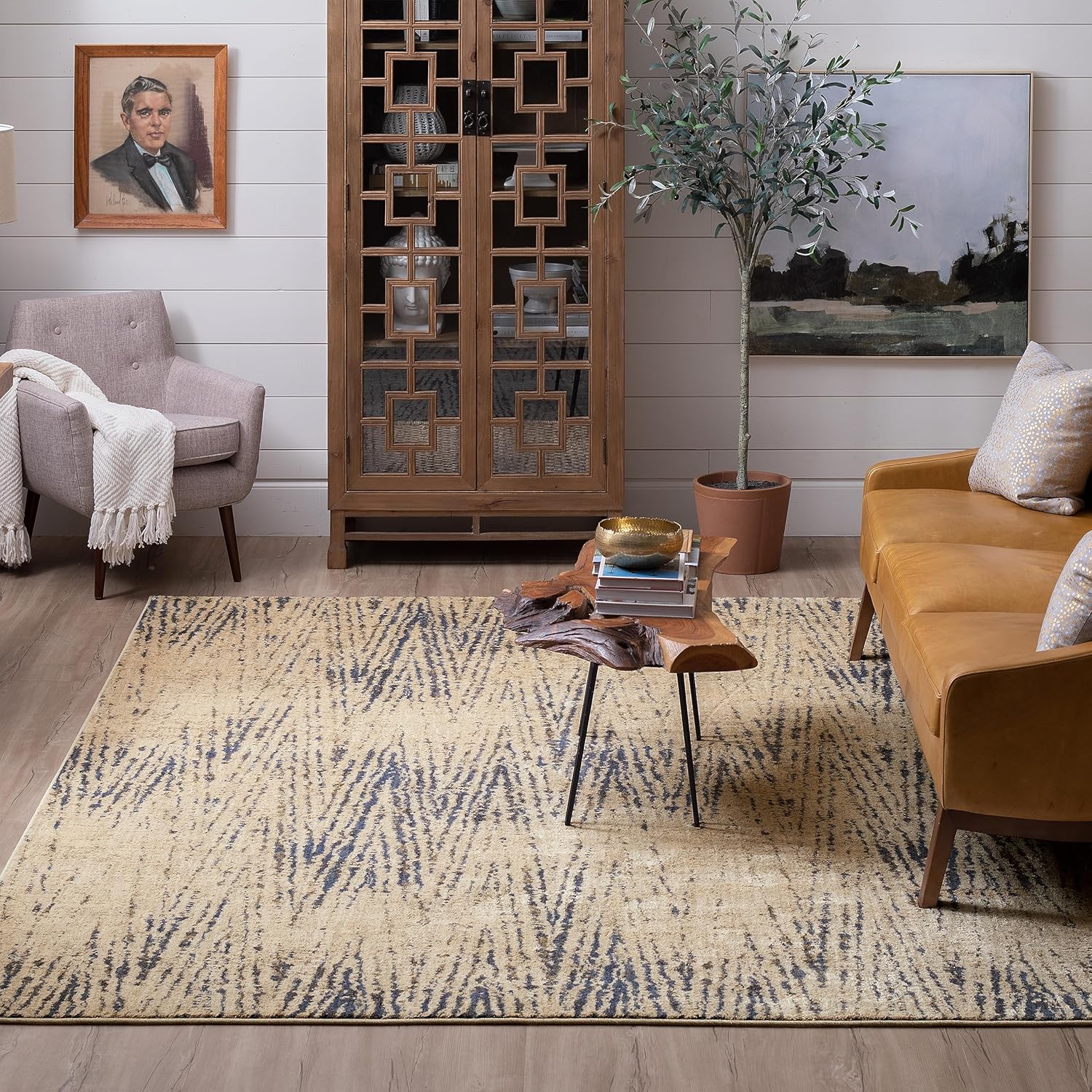 Scott Living by Drew & Jonathan Intrepid – Alfombra abstracta moderna de 5 pies 3 pulgadas x 7 pies 10 pulgadas, perfecta para sala de estar,