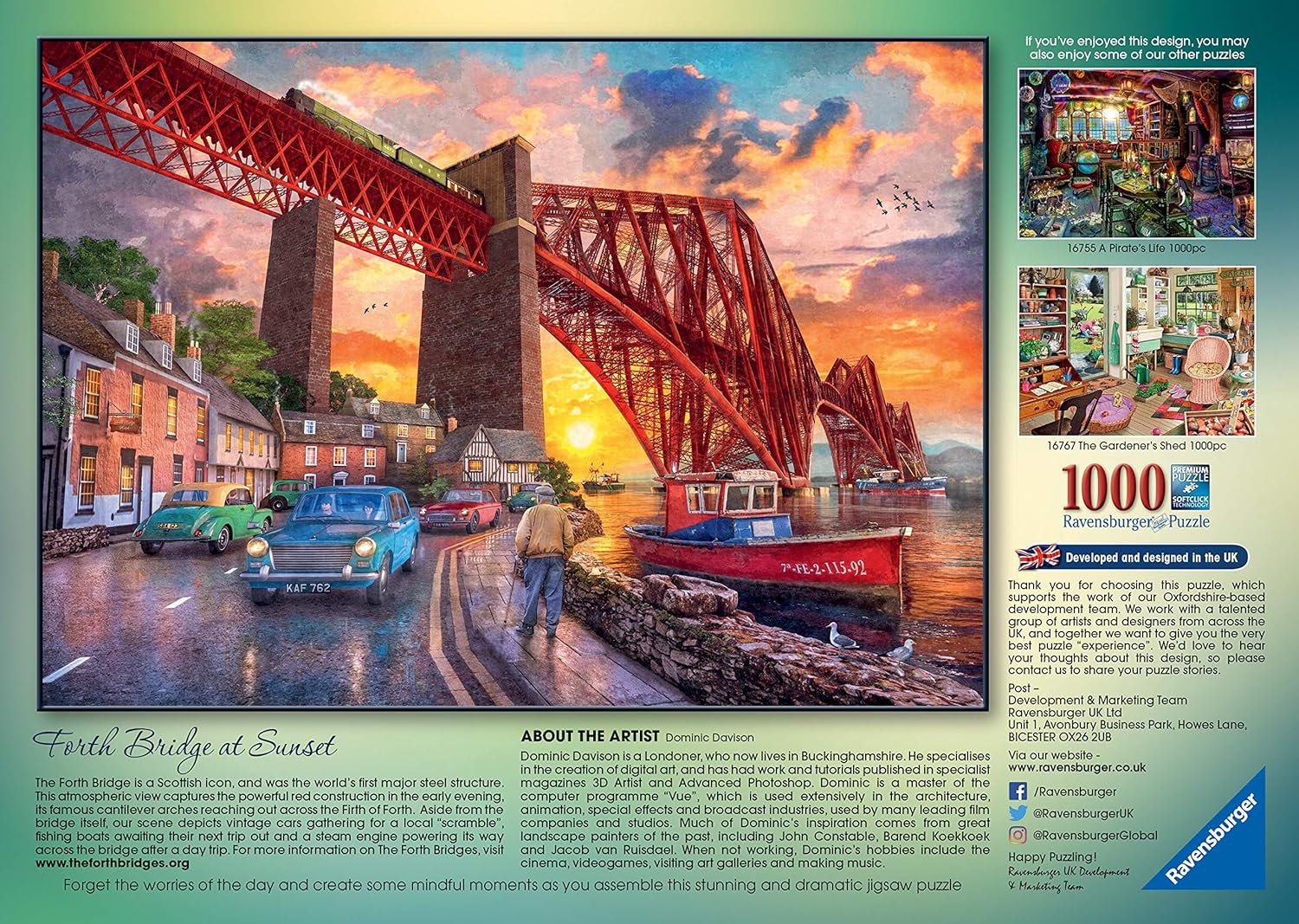 Ravensburger 16766 Forth Bridge at Sunset – Rompecabezas de 1000 piezas para adultos y niños a partir de 12 años