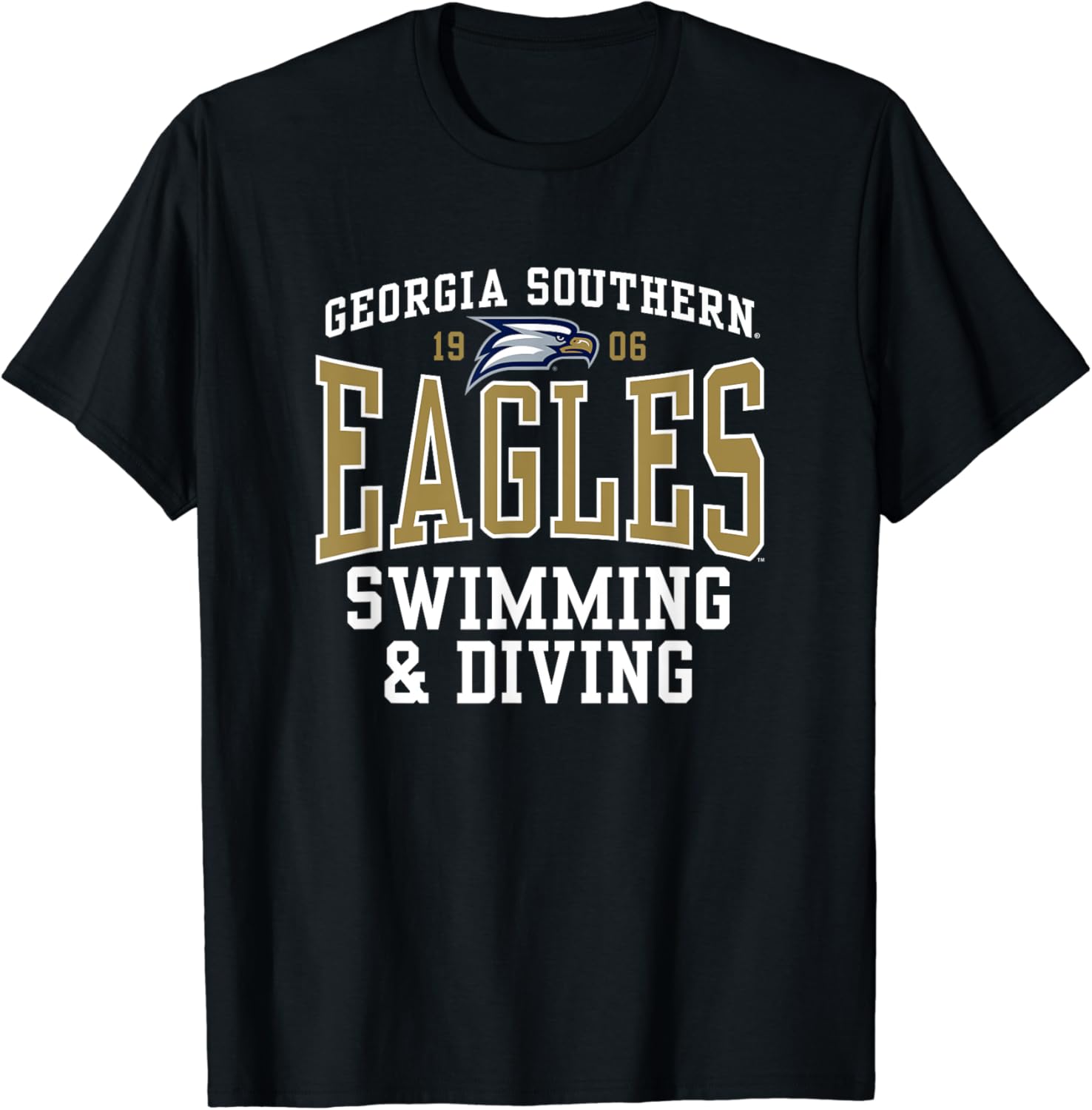 Georgia Southern University Camiseta de natación y buceo Eagles, Negro –