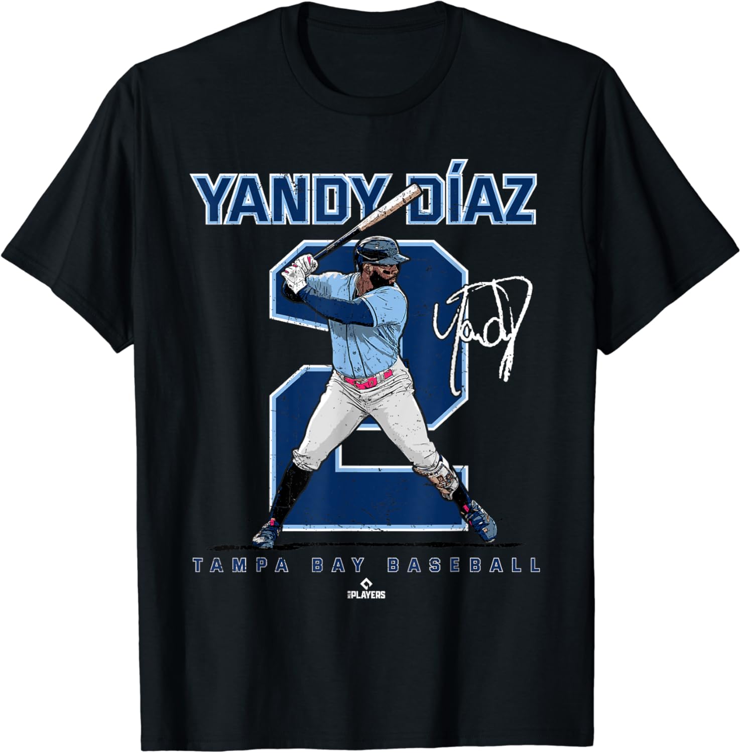 Camiseta Number and Portrait Yandy Diaz Tampa Bay MLBPA, Negro –
