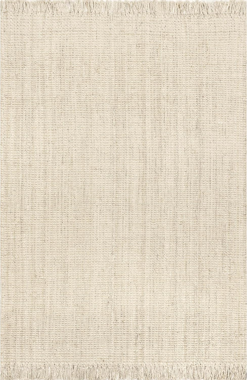 nuLOOM – Alfombra gruesa de yute Daniela Farmhouse, redonda, de 8 pies, color blanco hueso