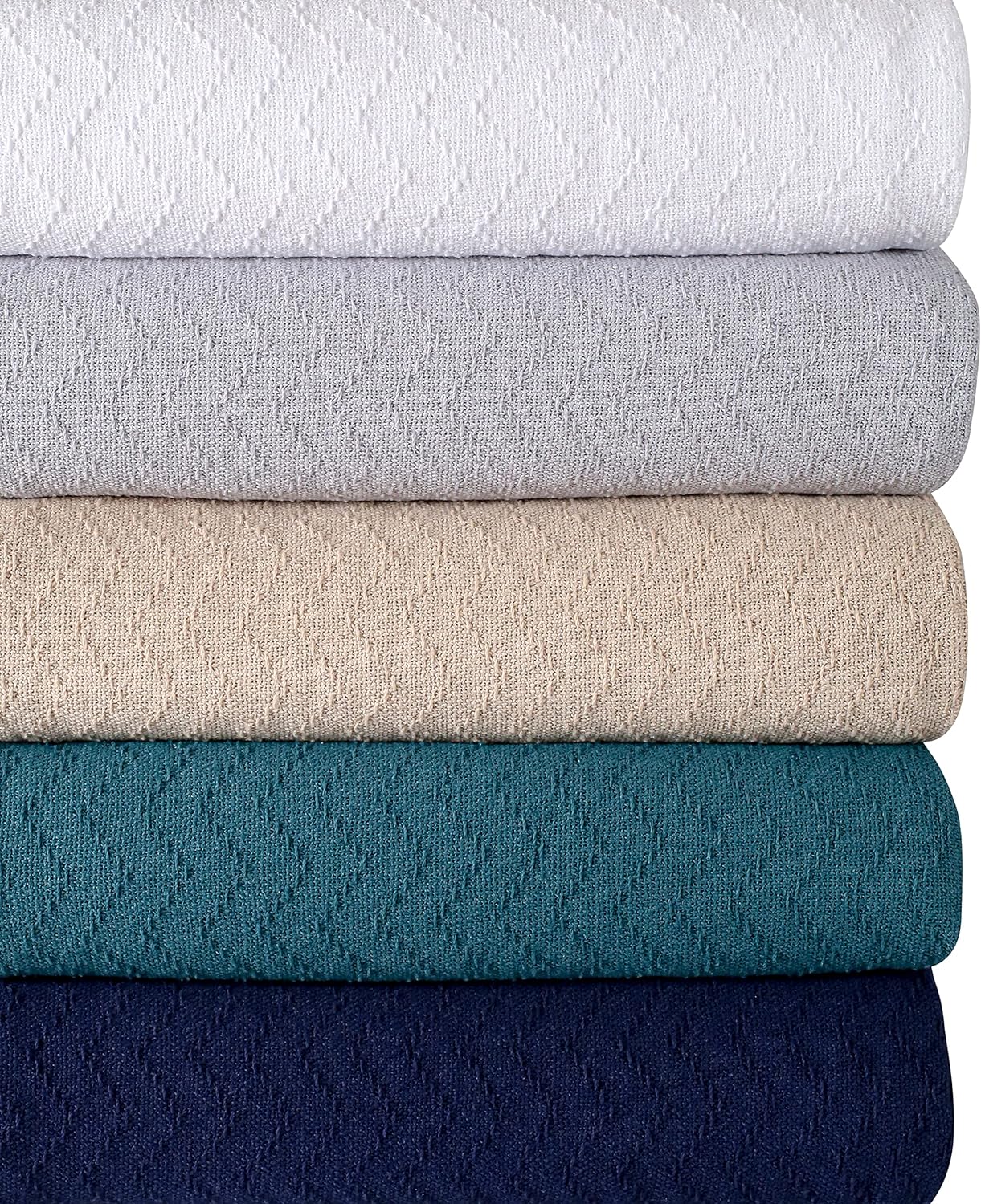BELIZZI Home – Manta de cama 100 % algodón, transpirable, manta térmica transpirable tamaño individual, manta térmica suave de 60 x 90 pulgadas,
