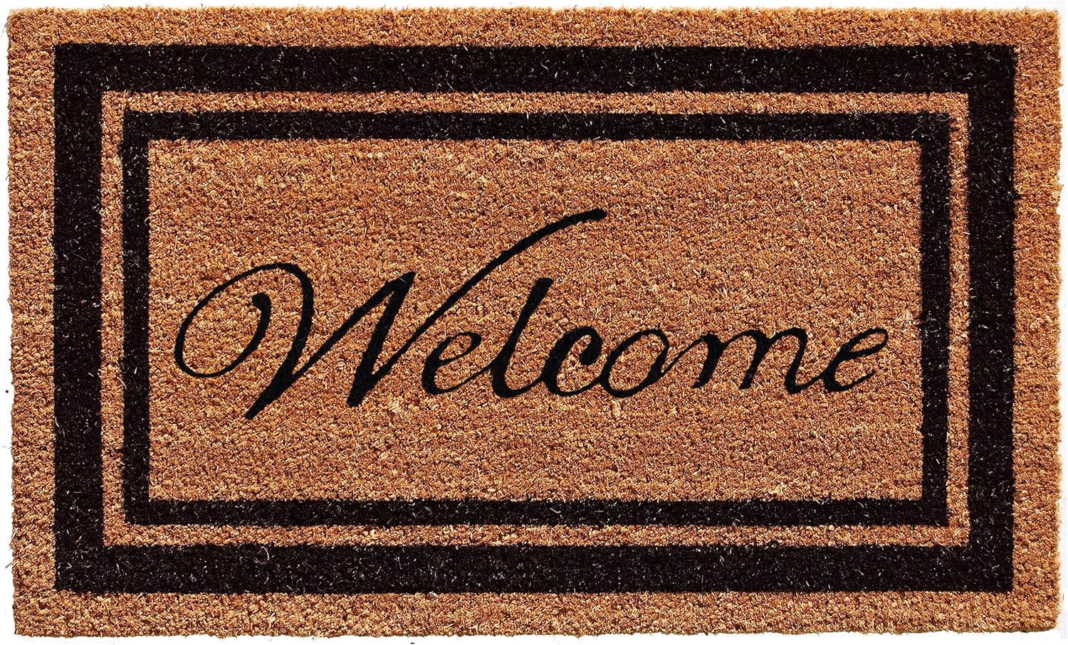 Calloway Mills Border Welcome Felpudo de 24 x 36 pulgadas (negro)
