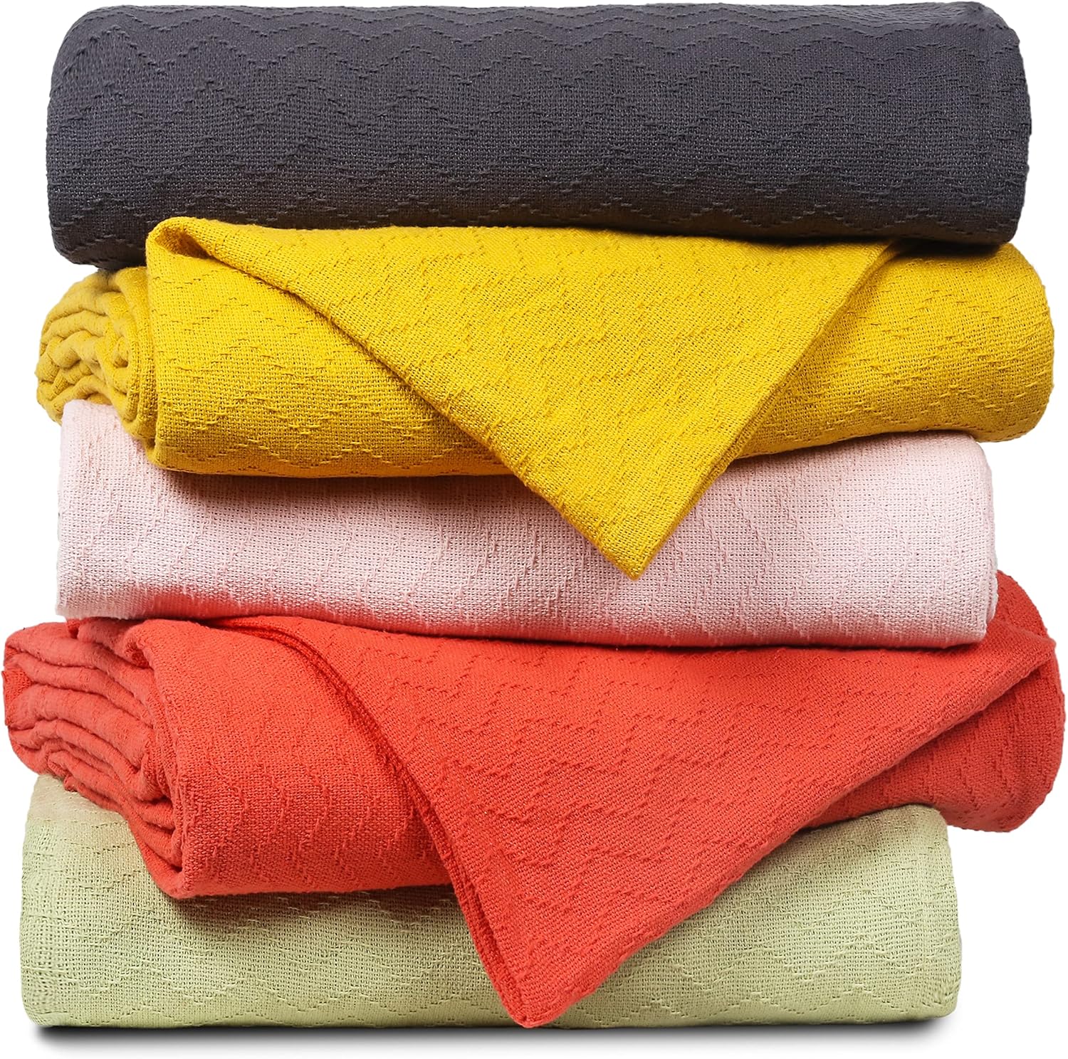 BELIZZI Home – Manta de cama 100 % algodón, transpirable, manta térmica transpirable tamaño individual, manta térmica suave de 60 x 90 pulgadas,