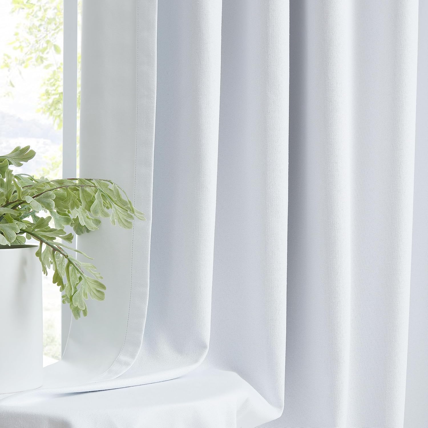 WEST LAKE Paneles de cortinas opacas plisadas extralargas de 108 pulgadas, con textura suave, con cancelación de ruido, eficiencia energética, con