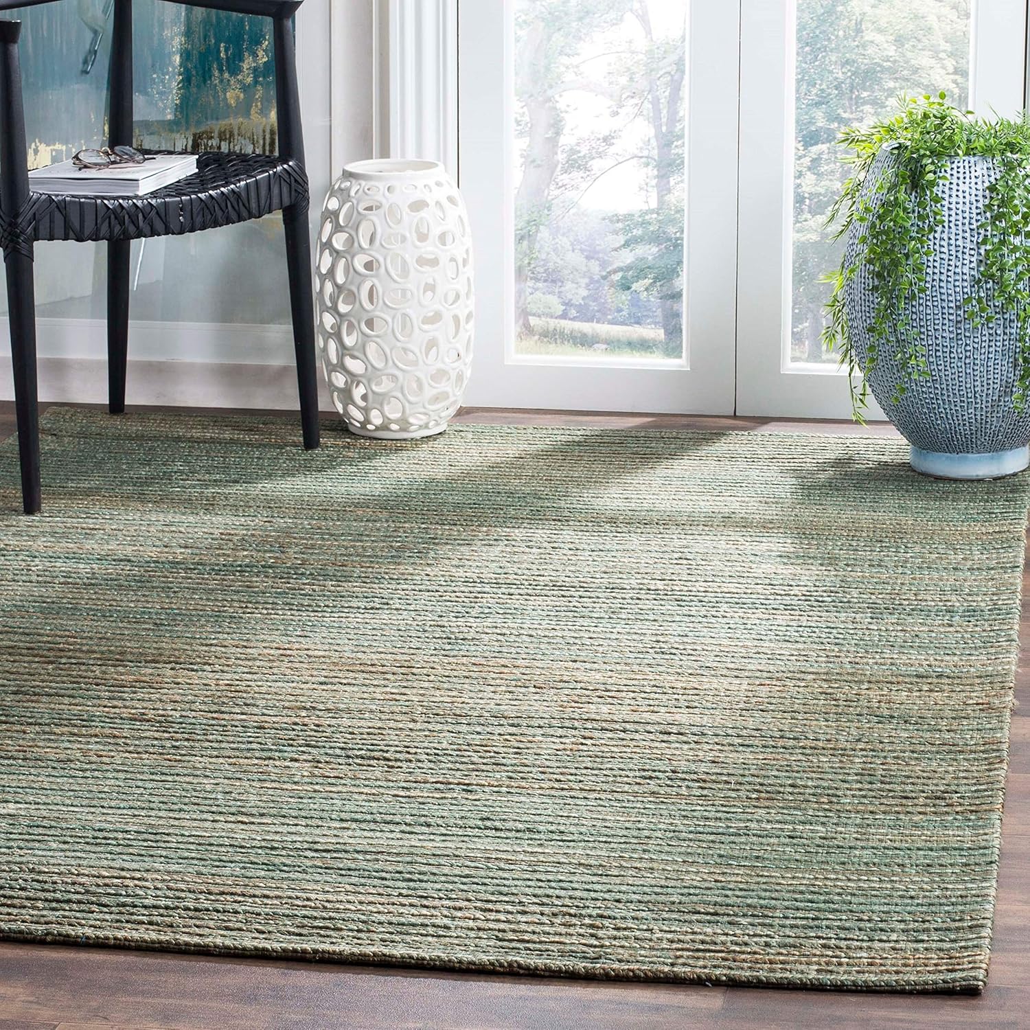 SAFAVIEH Cape Cod Collection – Alfombra de área de 6 x 9 pies, óxido, yute trenzado hecho a mano, ideal para zonas de alto tráfico en sala de estar,