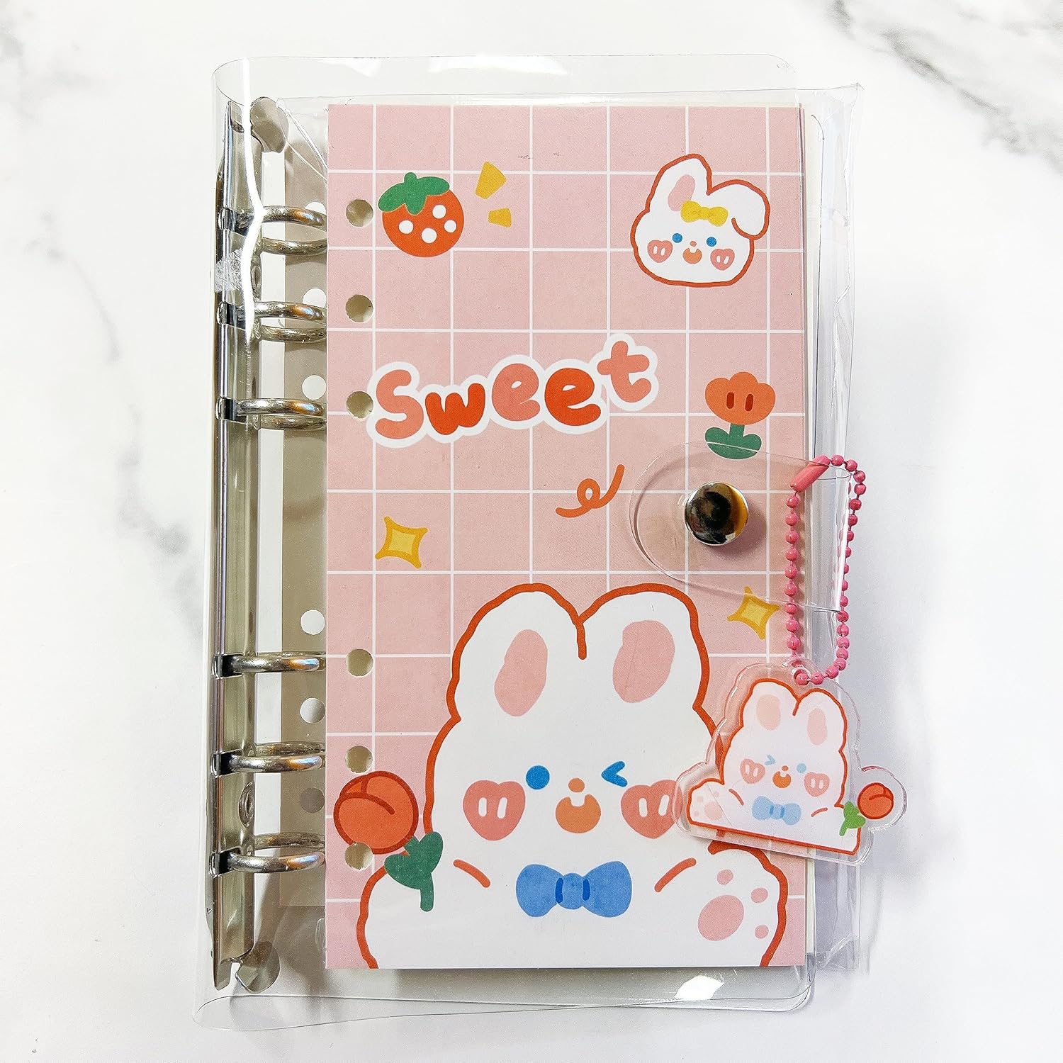Cuadernos escolares de 6 anillos para niños y niñas (azul)