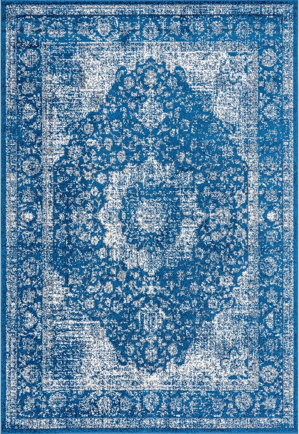 nnuLOOM Verona – Alfombra decorativa persa envejecida, de 2 x 3 pies, color azul oscuro
