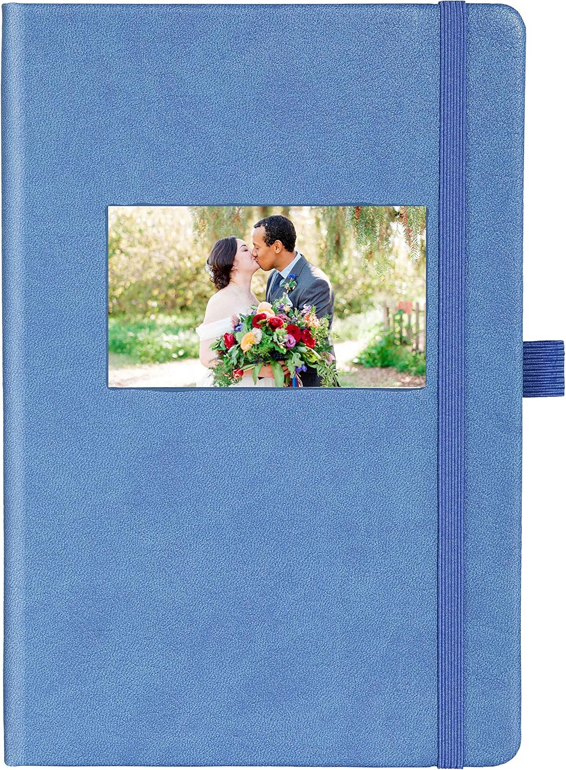 The Why Journal Classic Cuaderno  Diario de tapa dura duradera a rayas con bolsillo, papel marfil grueso, tamaño A5, cierre elástico, soporte para