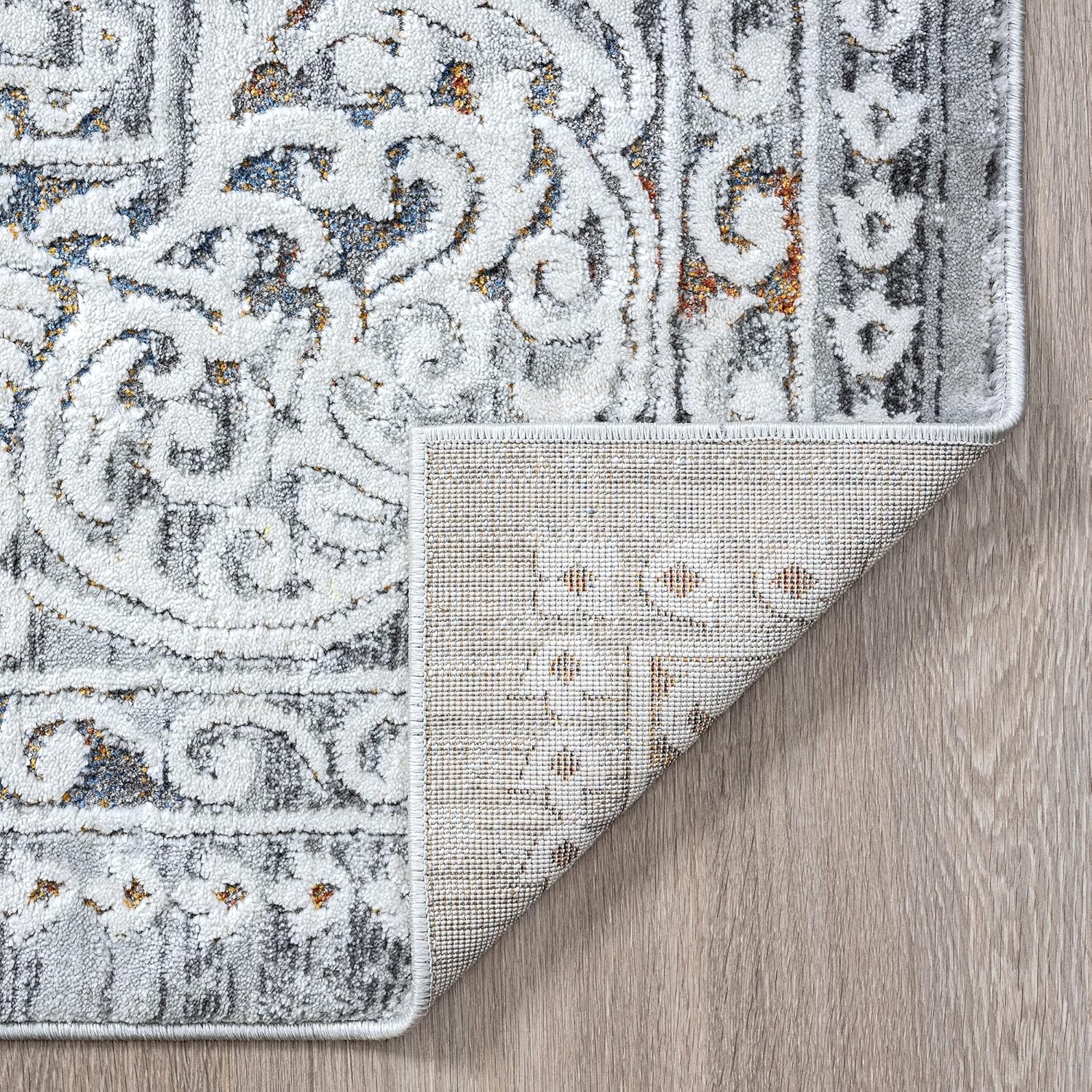 Veda – Alfombra de área gris de 5 x 7, 5 x 7, alfombra para sala de estar, comedor, dormitorio, alfombra de cocina o entrada, alfombras para sala de