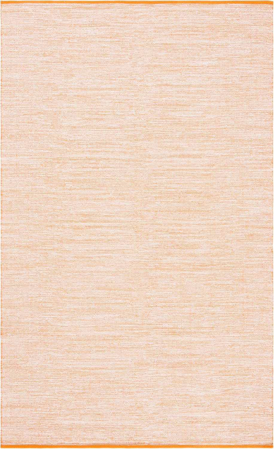 SAFAVIEH Montauk Collection – Alfombra decorativa de algodón, 4 x 6 pies, color naranja, tejido plano hecho a mano, ideal para zonas de alto tráfico
