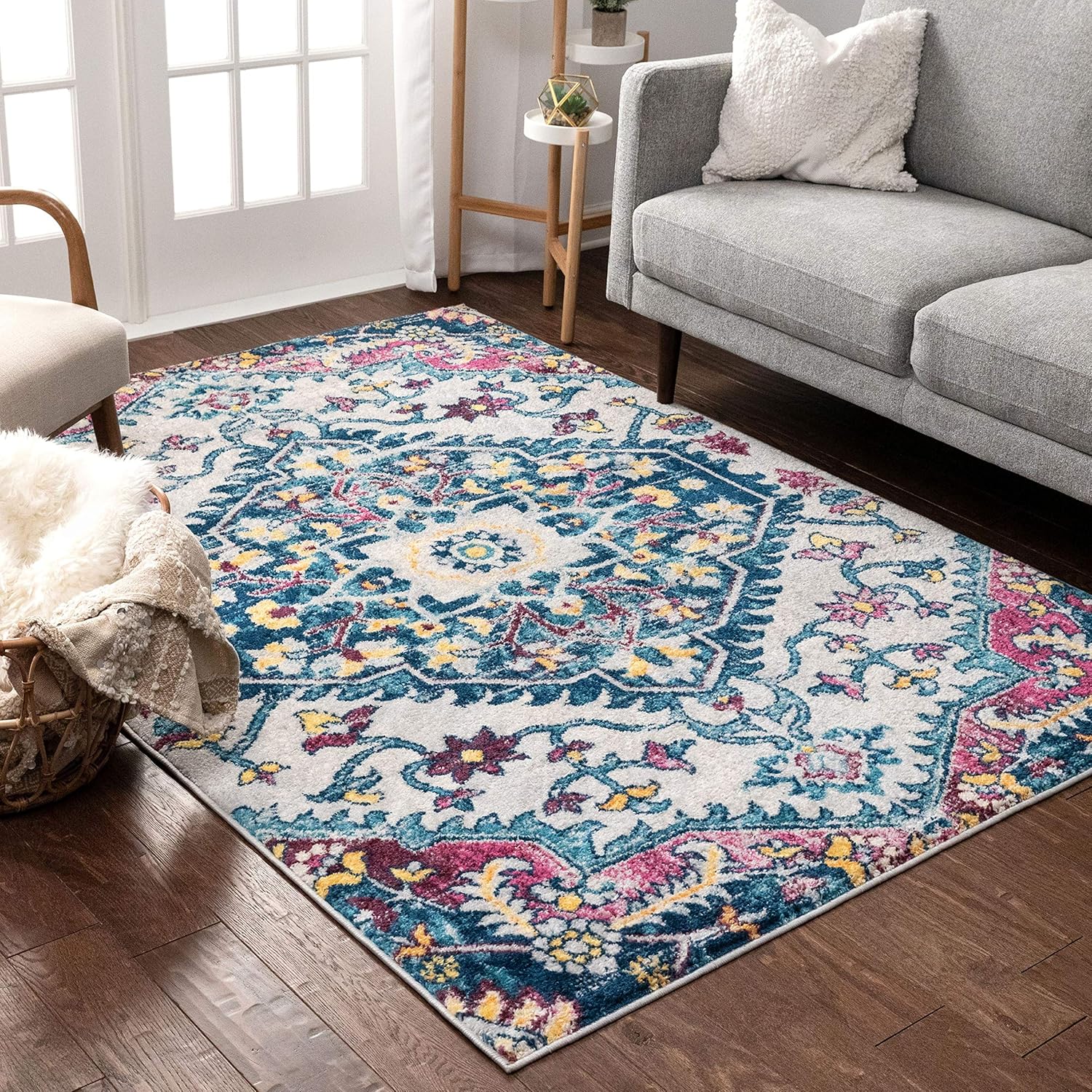 Well Woven Mystic Gwendolyn Mutli – Alfombra envejecida de 5 pies 3 pulgadas x 7 pies 3 pulgadas