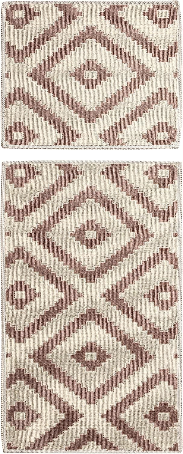 Saraz Carpet Alfombras de baño hinchadas, juego de alfombras de baño antideslizantes, 2 piezas, suaves, absorbentes y duraderas, lavables a máquina,