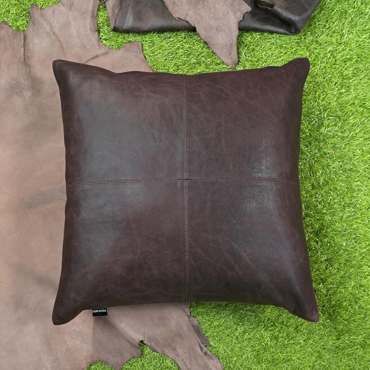 KUIRMODA Funda de almohada de piel de cordero  Funda de cojín decorativa para sofá  Fundas para sala de estar y dormitorio, 22 x 22 pulgadas