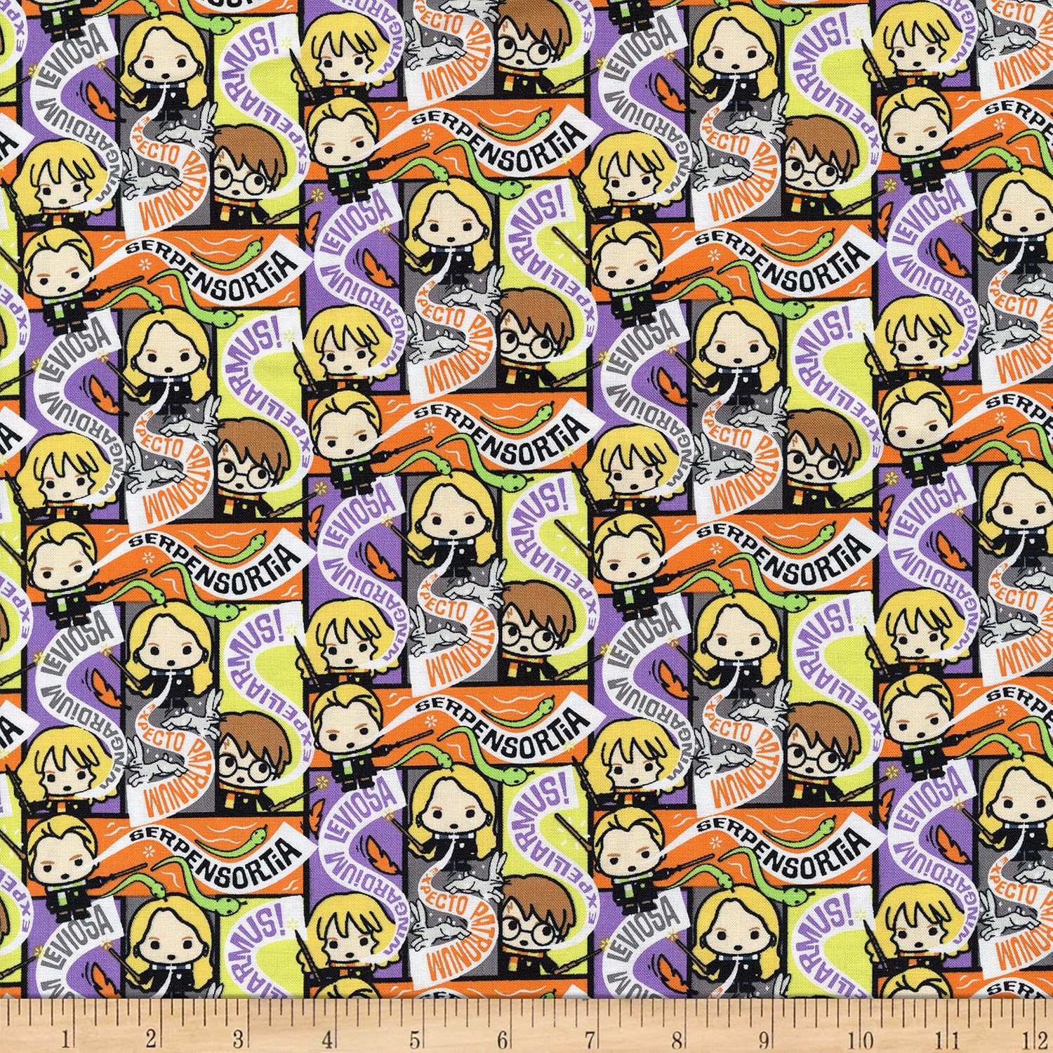 Character Halloween II Harry Potter Spell Casts Multi, tela acolchada por yarda