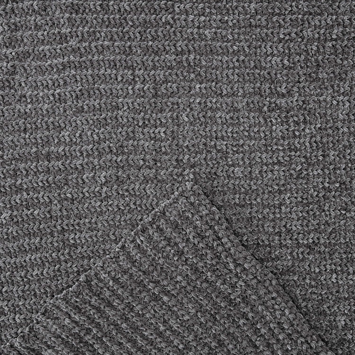 Chanasya Manta de felpilla de punto de alta calidad, suave, manta decorativa de felpa, 50 x 65 pulgadas, color gris