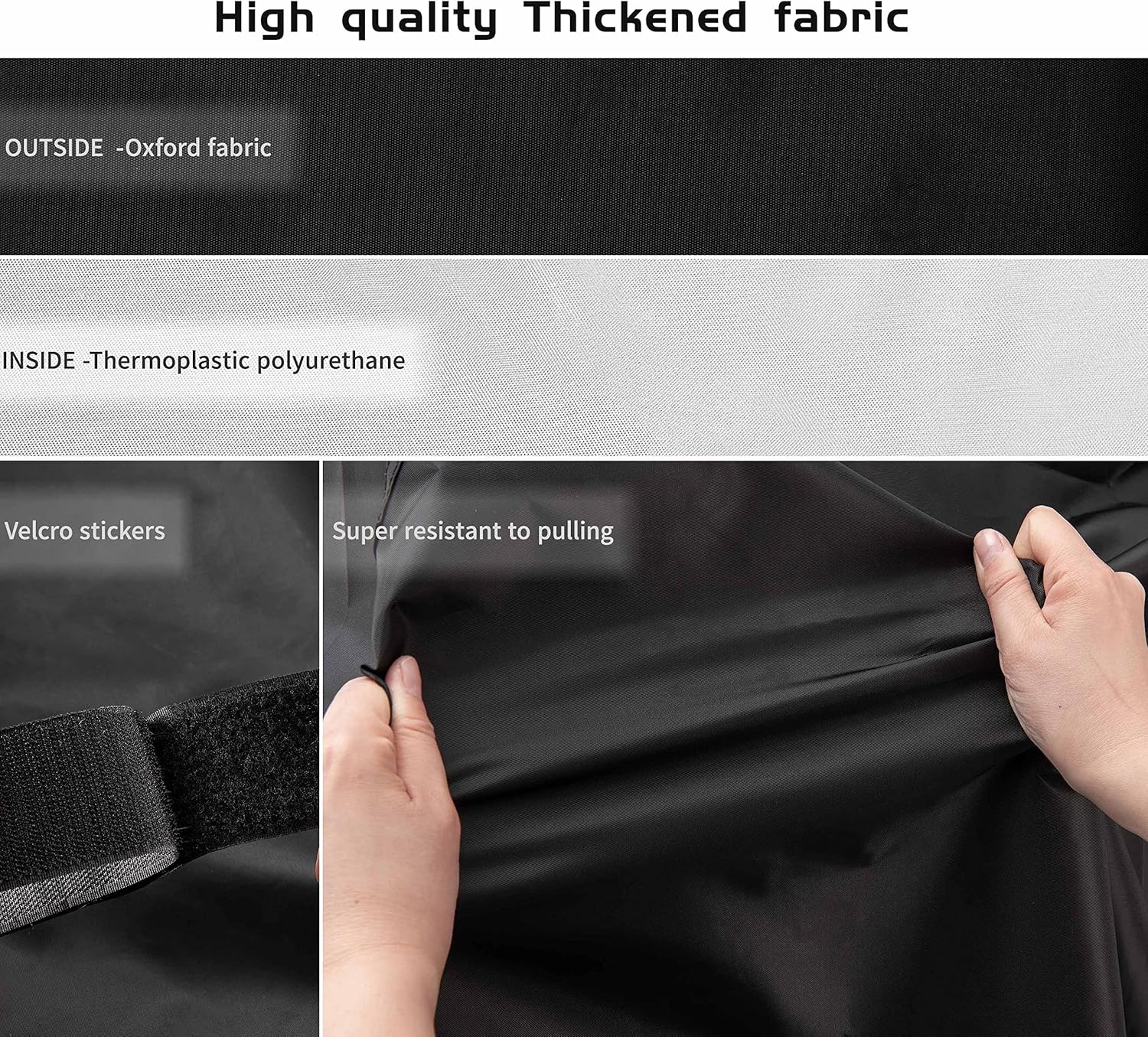 Funda para parrilla, 67 pulgadas, impermeable, material anti-UV con correas elásticas de velcro y cuerda de dobladillo ajustable para Weber