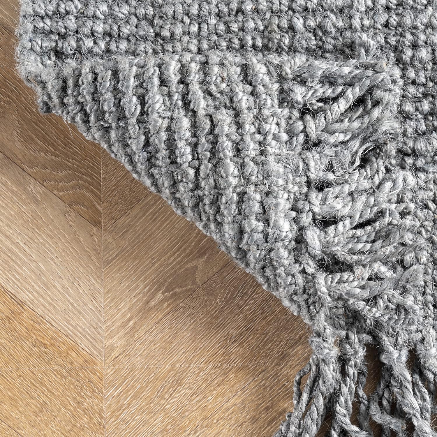 nuLOOM – Alfombra gruesa de yute Daniela Farmhouse de fibra natural, ecológica, hecha a mano, dormitorio, sala de estar, comedor