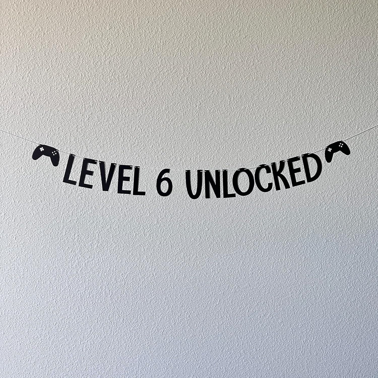 Level 6 Unlocked, 6th Birthday Banner, Gamer Birthday Banner, Gamer Birthday Decorations, Sixth Birthday