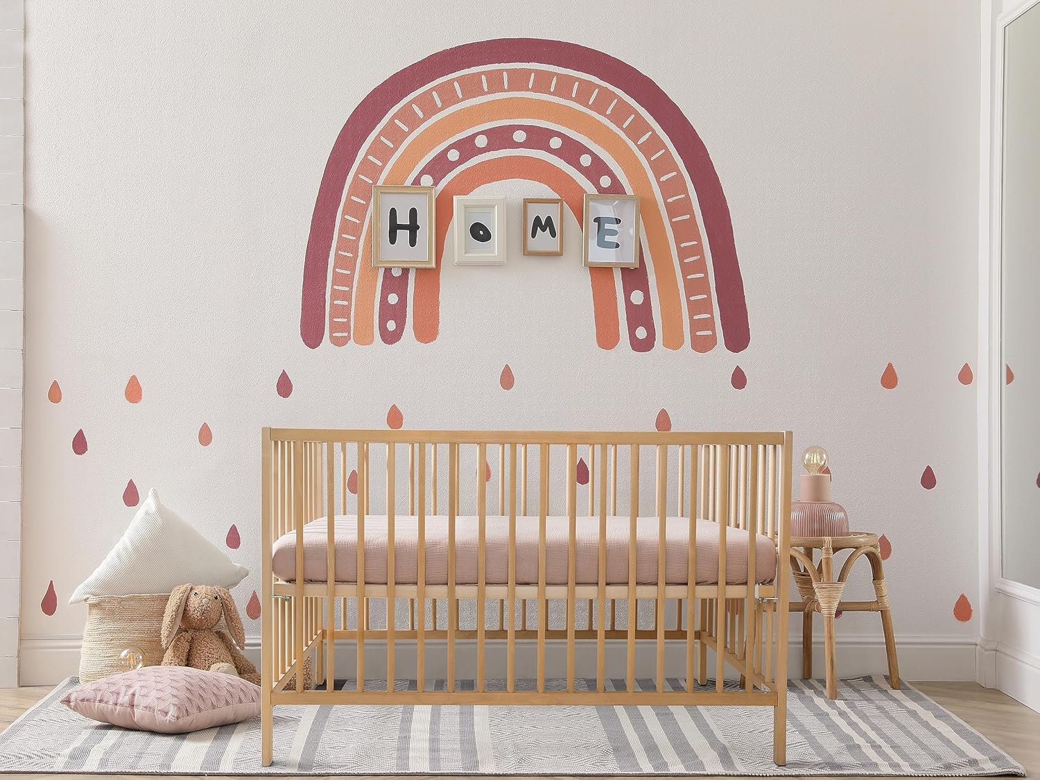 Meracorallo Sábana bajera ajustable de muselina para cuna, suave y transpirable, para colchones estándar para cuna y niños pequeños (rubor)