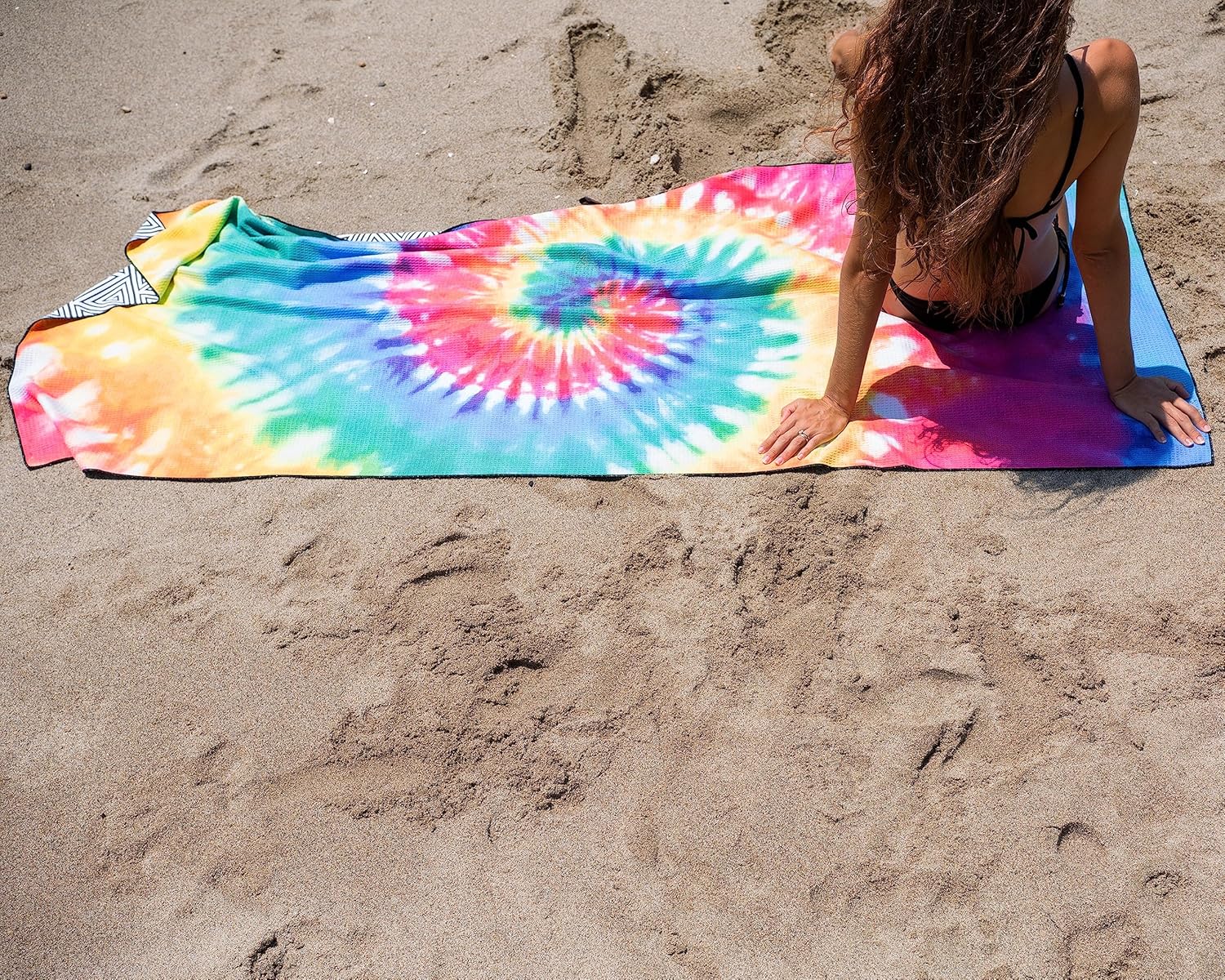 Elite Trend Toalla de playa XL para viajes  Waffle (350GSM) Extra grande 78 x 35 pulgadas con bolsa  Microfibra ligera, compacta, suave, de secado