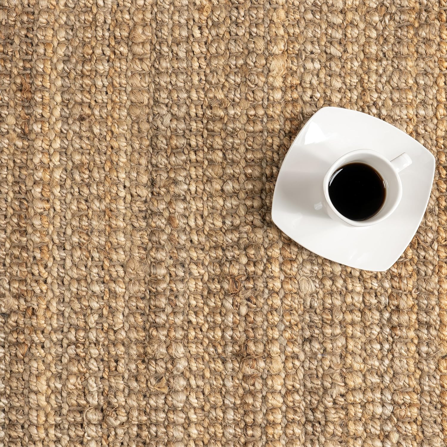 nuLOOM – Alfombra gruesa de yute Daniela Farmhouse de fibra natural, ecológica, hecha a mano, dormitorio, sala de estar, comedor