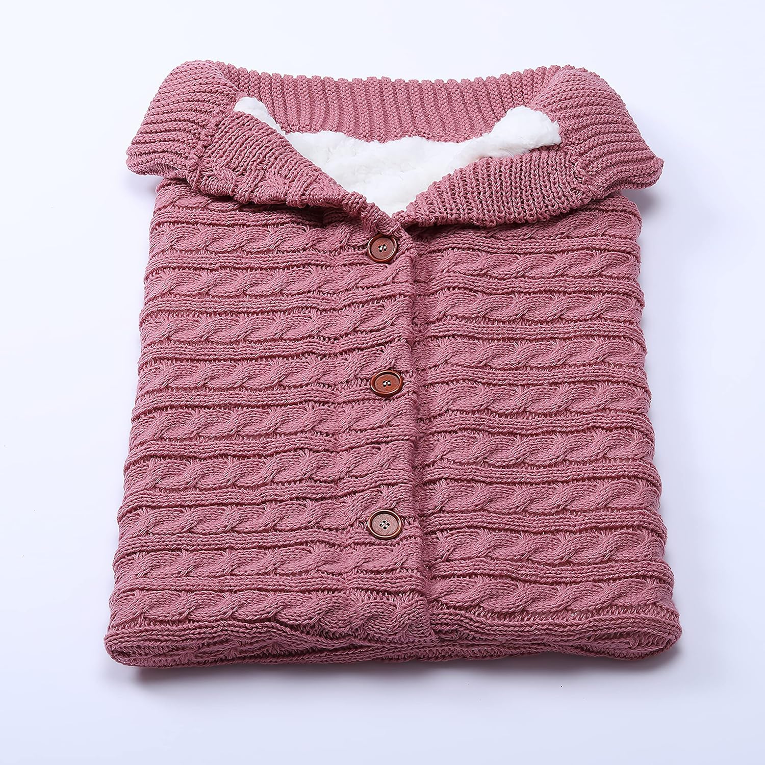 Mantas unisex para envolver al bebé, de forro polar grueso y suave, para bebé y niñas, accesorio para bebé, color rosa, 27.56 x 15.75 pulgadas