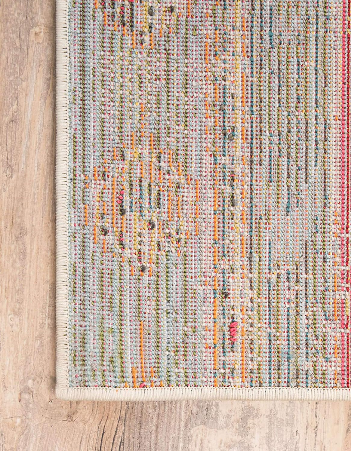 Unique Loom Colección Monterey  Tapete bohemio tribal de época con colores brillantes, Polipropileno, Azul