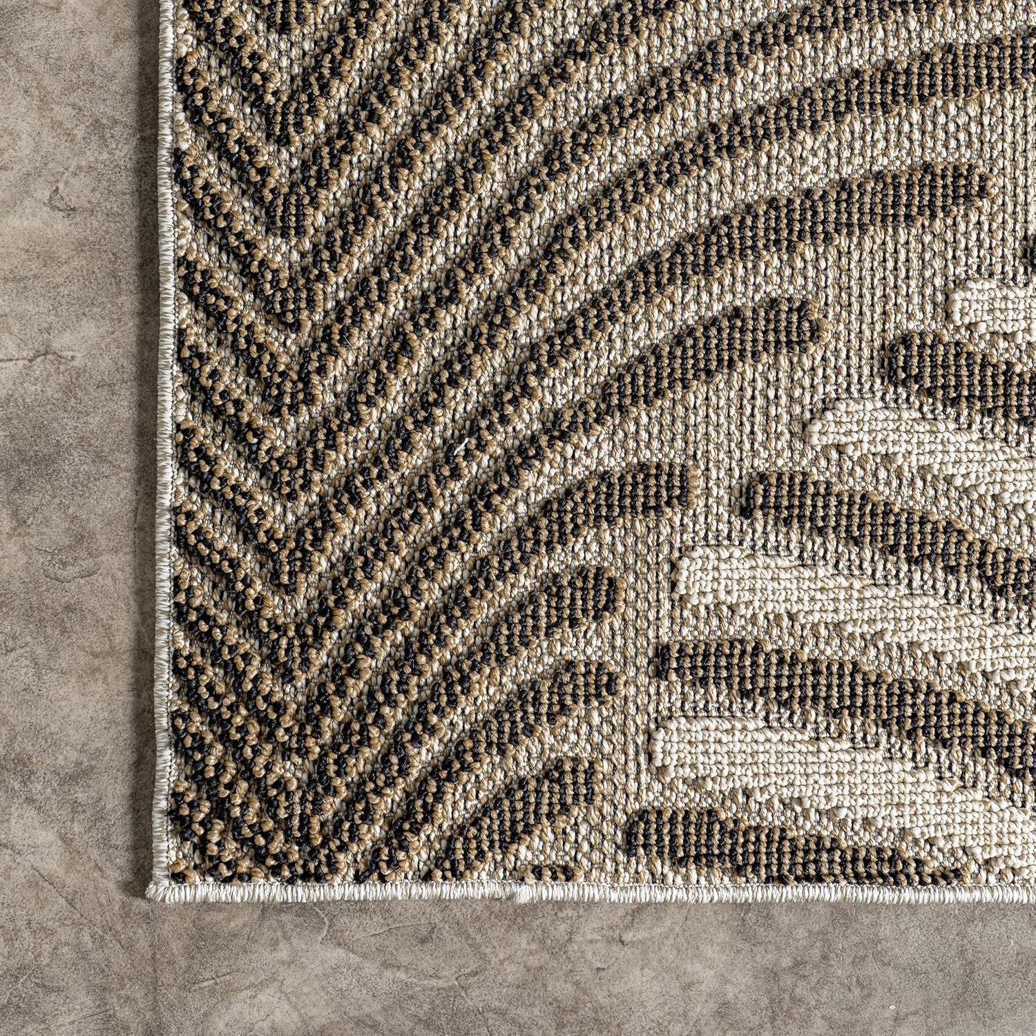 nuLOOM Mandie Modern Zebra – Alfombra de área para interiores y exteriores, 7 x 9 pies, color beige