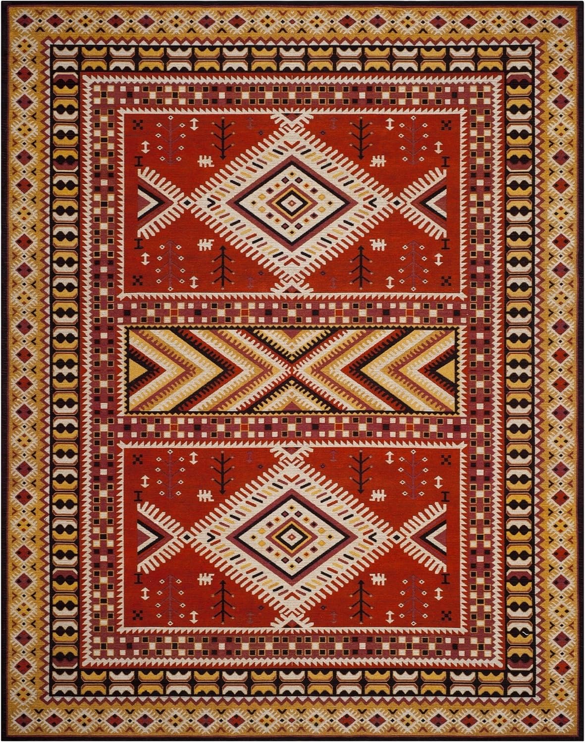 SAFAVIEH Classic Vintage Collection – Alfombra de área de 8 x 10 pies, naranja y dorado, diseño de algodón oriental, fácil cuidado, ideal para zonas
