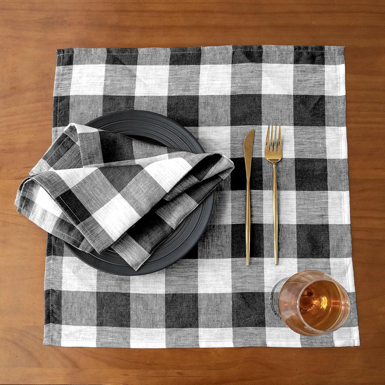 EVERLY Manteles rectangulares de lino 100% teñido con hilo de 60 x 120 pulgadas para comedor, fiestas de bufé, pícnic, eventos y restaurantes,