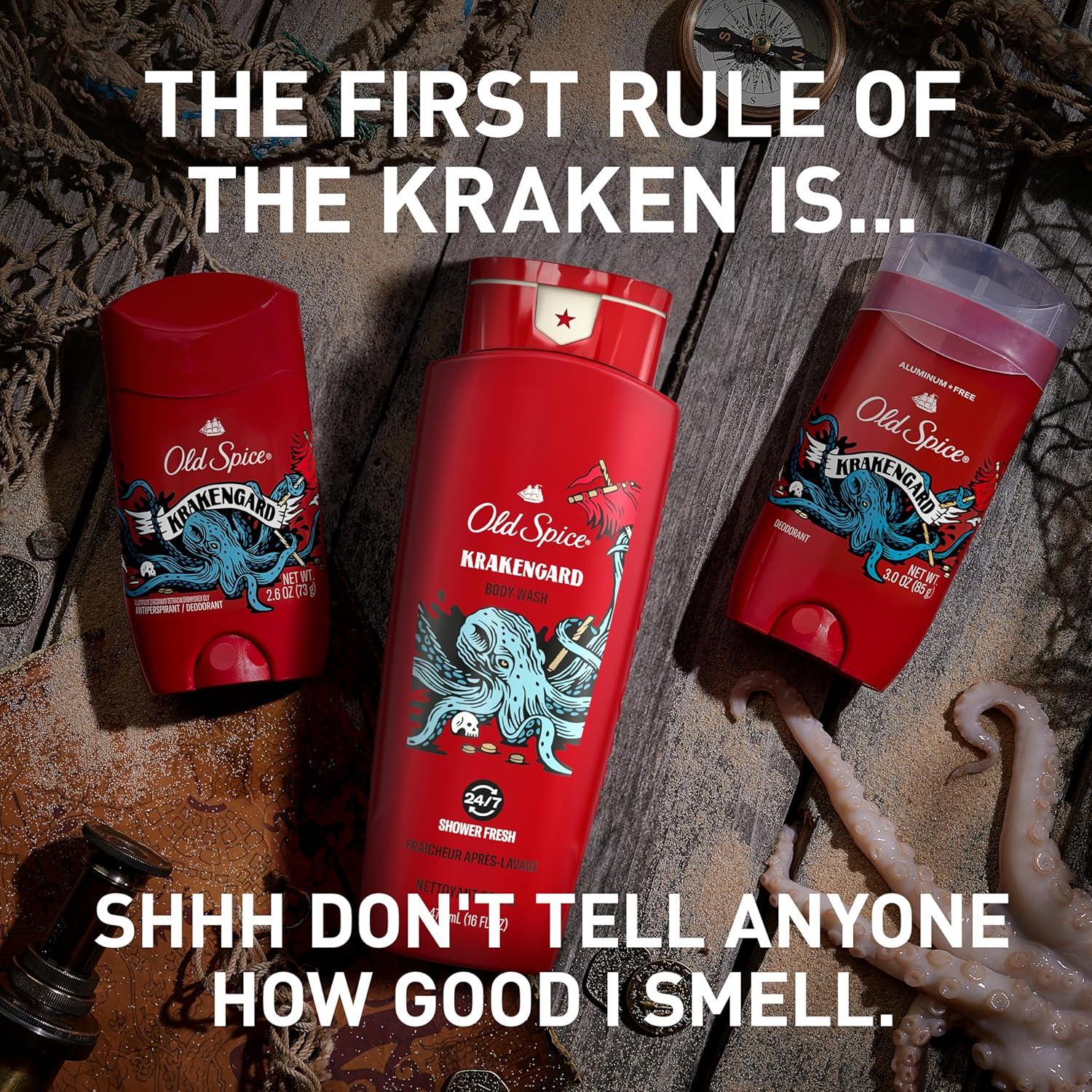 Old Spice Jabón corporal para hombre, Krakengard, espuma de larga duración, 24 onzas líquidas (paquete de 4)
