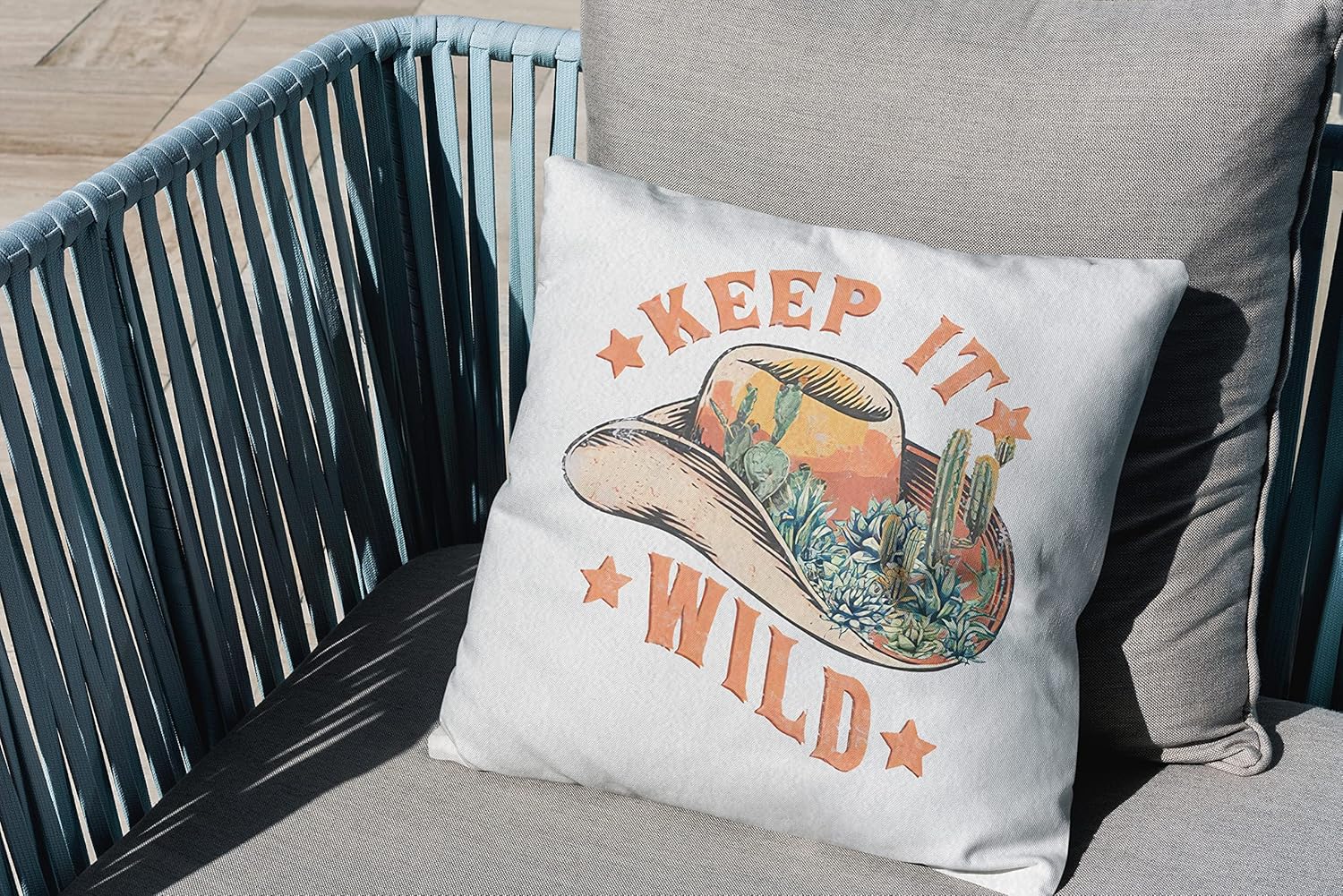 Funda de almohada con diseño de sombrero de vaquero de cactus de 18 x 18 pulgadas, funda de cojín decorativa con estampado bohemio occidental para