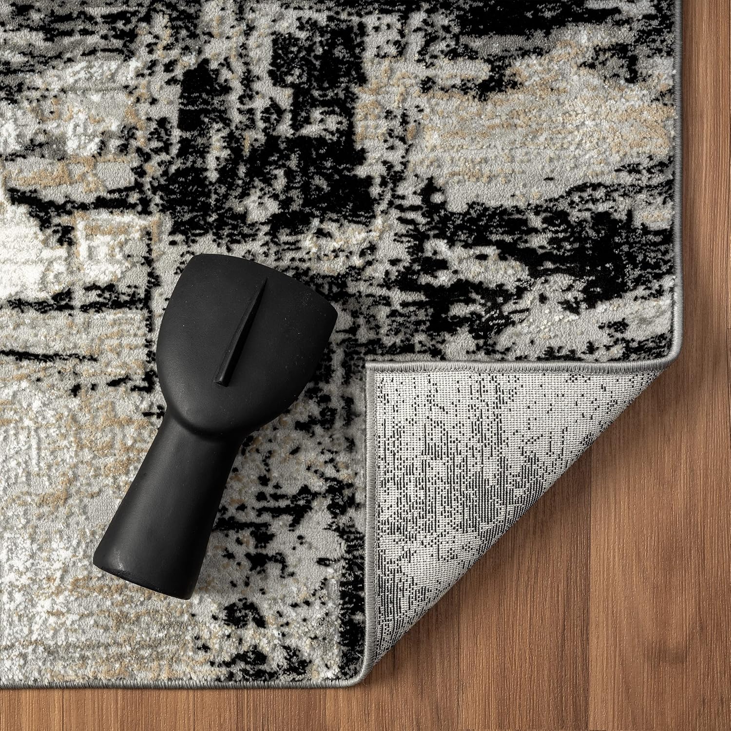 LUXE WEAVERS Camellia Collection 1660 – Alfombra abstracta envejecida gris de 5 x 7 pulgadas