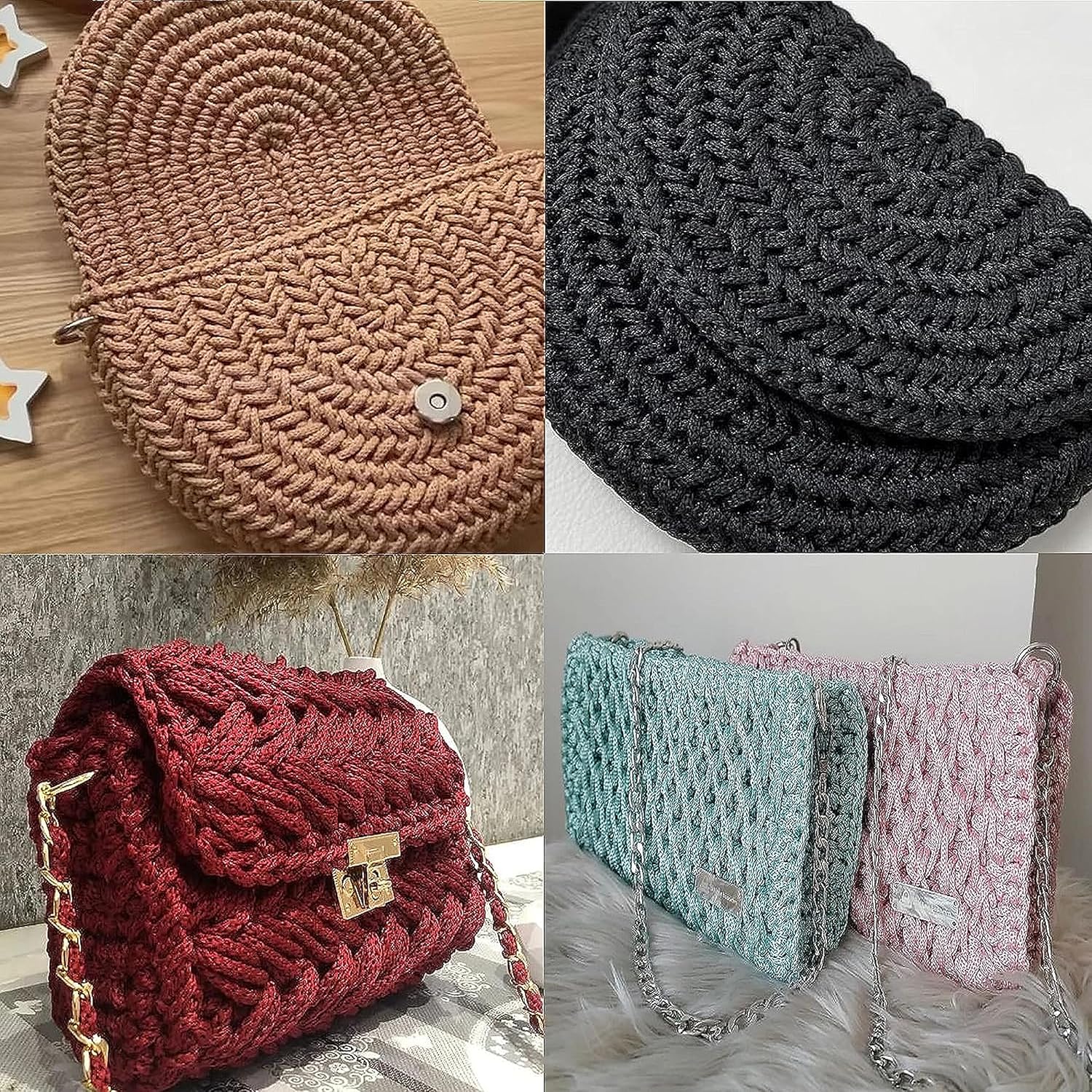 Cordón de macramé de poliéster de alta calidad de 0.118 in (147 yardas), (8.82 onzas), cuerda de macramé 100% polipropileno, hilo colorido para