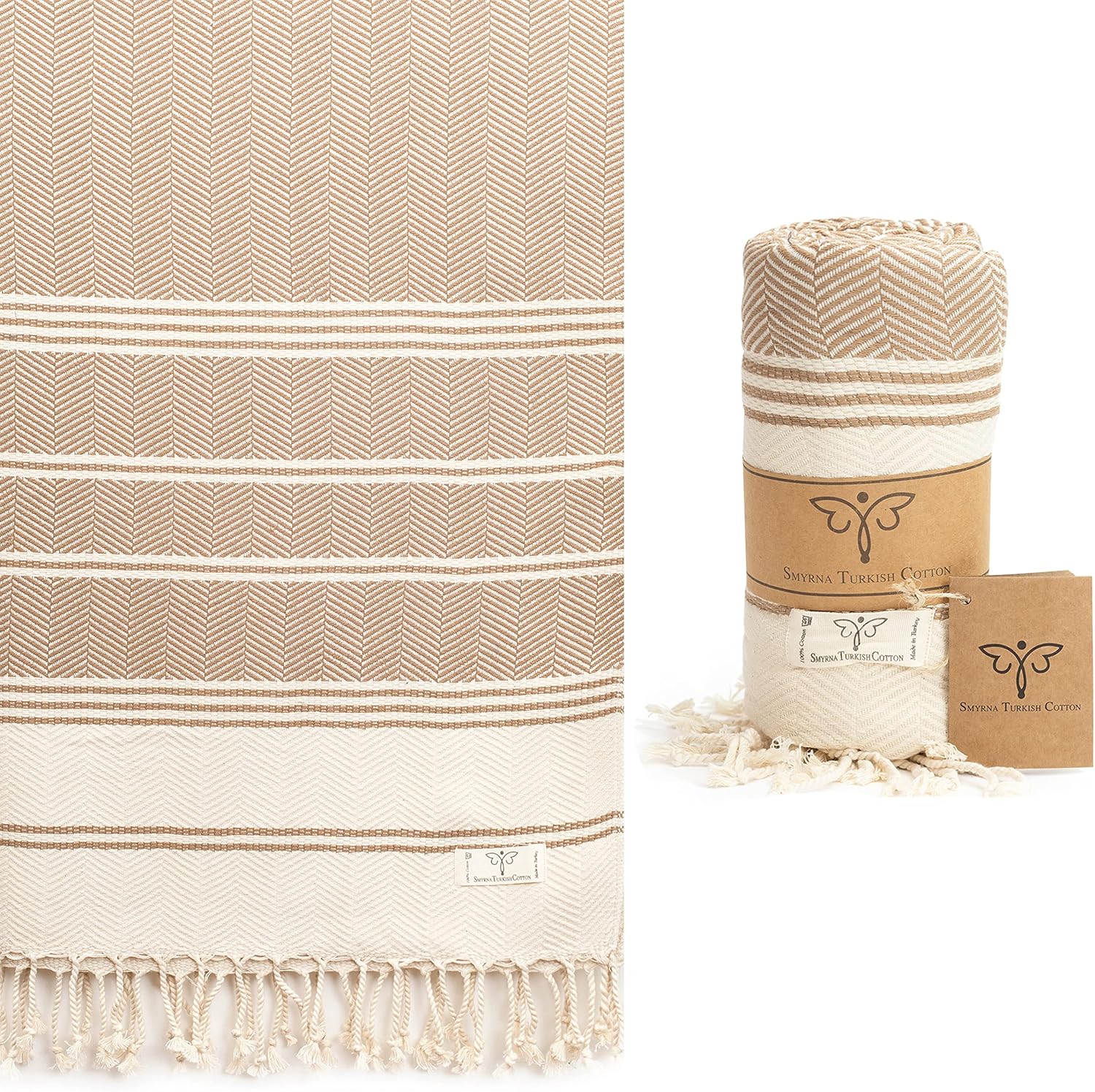 Smyrna Aegean Series – Toalla de playa turca original, 100% algodón, prelavada, 37 x 71 pulgadas, toalla de baño peshtemal y turca para spa, playa,