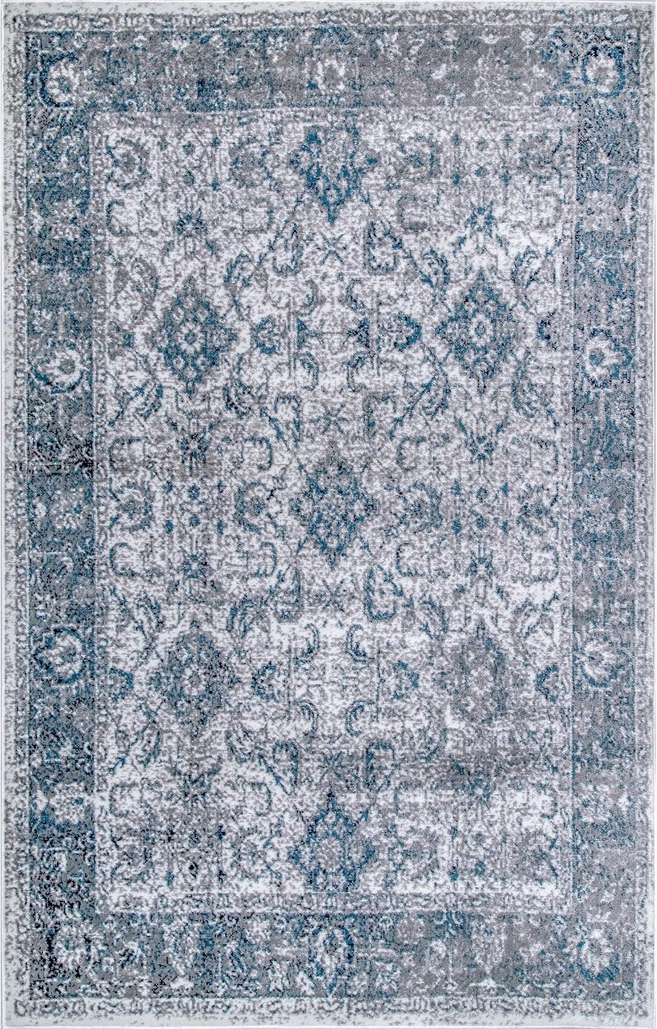 nuLOOM Vintage Anaelle – Alfombra de área, 4 x 6 pies, azul