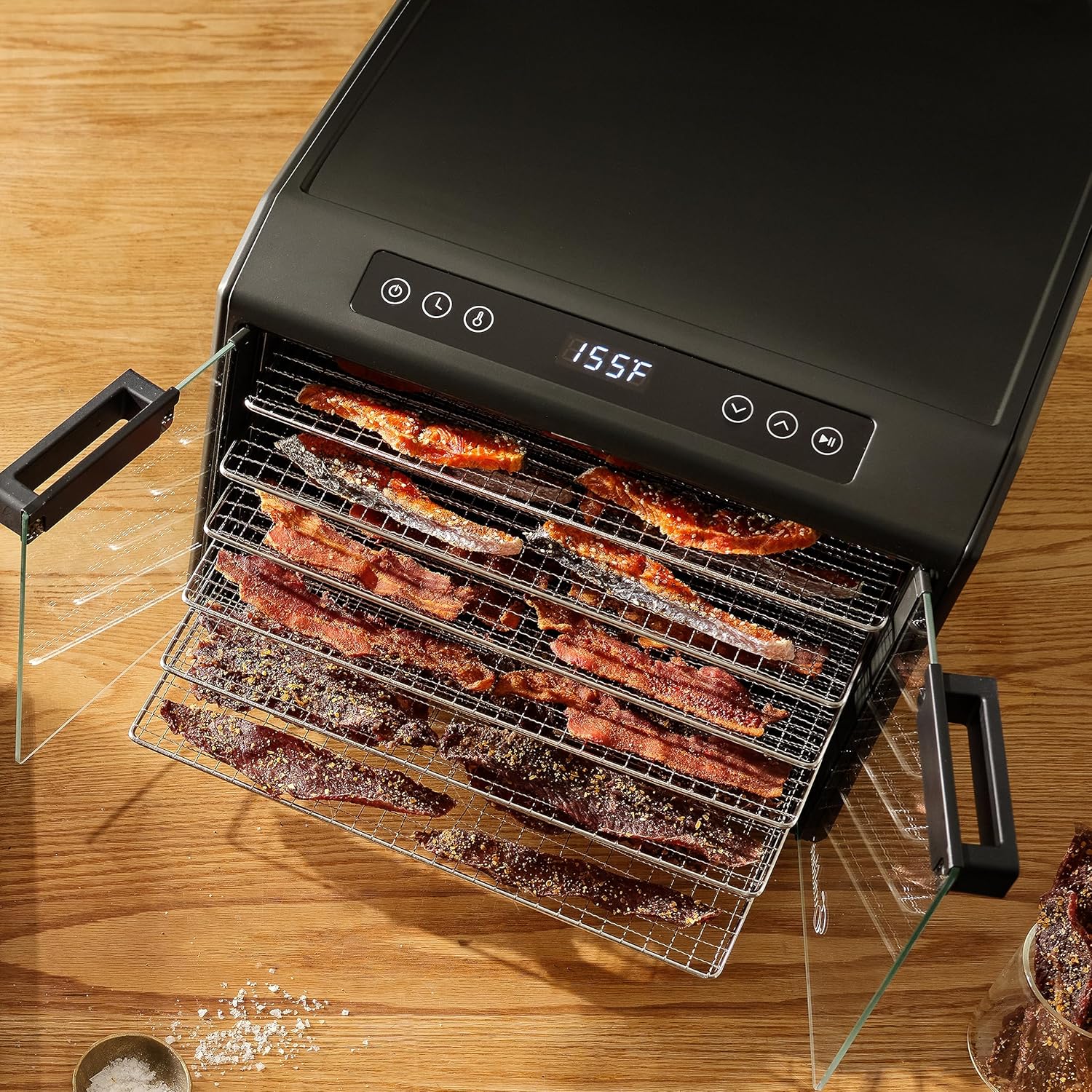 Excalibur Deshidratador eléctrico de alimentos Select Series 6 bandejas con control de temperatura ajustable, incluye bandejas de secado cromadas,