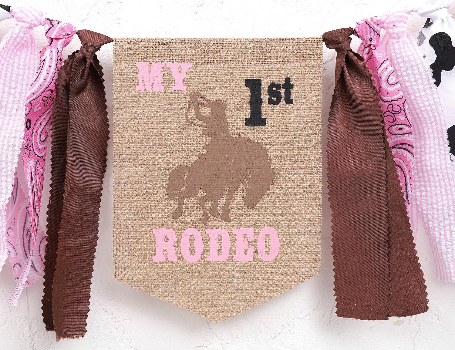 Banner de Cowgirl My First Rodeo High Chiar  Cartel de vaquera 1er o primer alto Chiar, decoración de primer cumpleaños de vaquera, fiesta temática