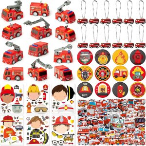 ANGOLIO Recuerdos de fiesta de camión de bomberos de bomberos 104P, juguete de camión de bomberos para niños, mini calcomanías para camiones de ANGOLIO Recuerdos de fiesta de camión de bomberos de bomberos 104P, juguete de camión de bomberos para niños, mini calcomanías para camiones de