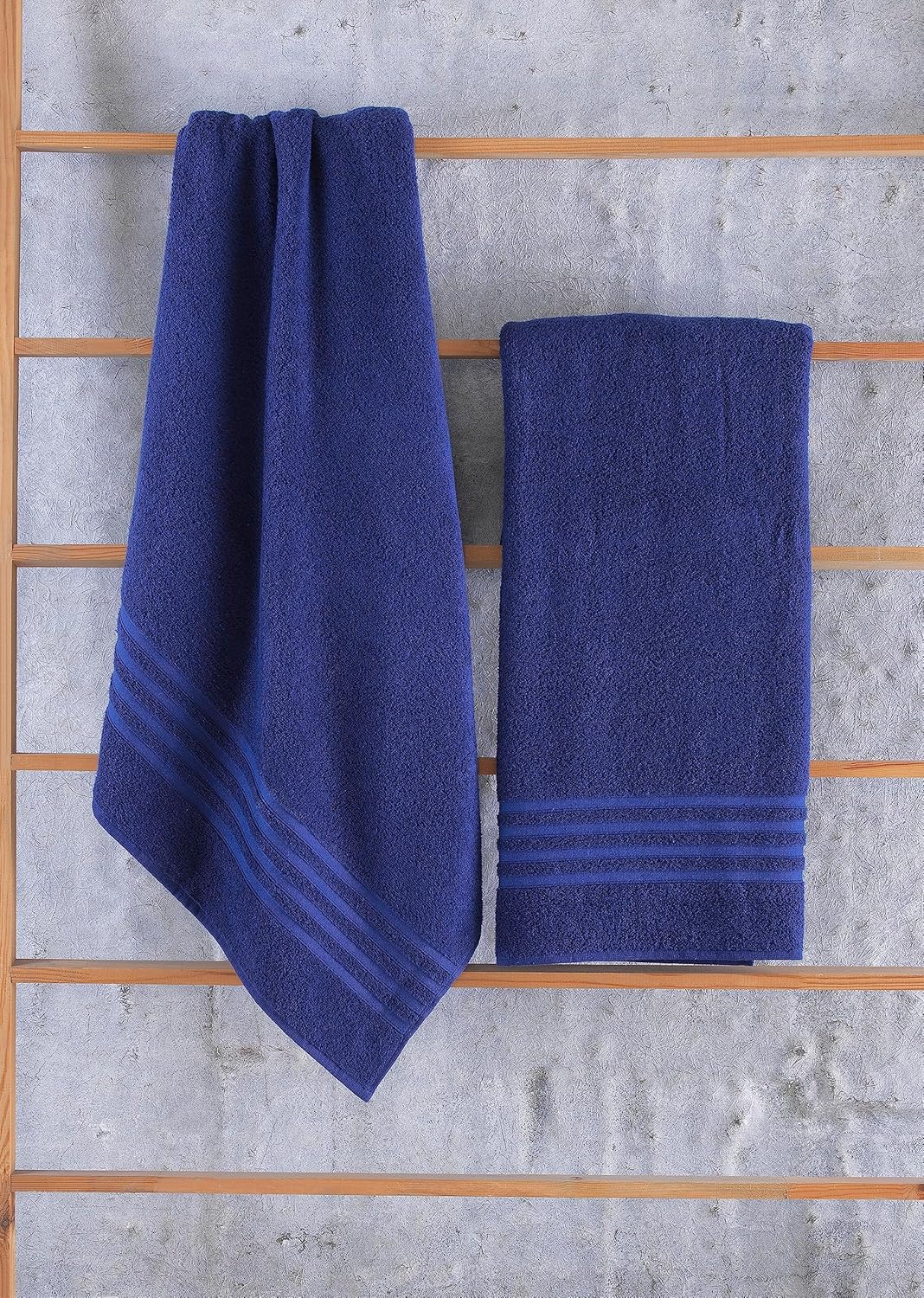 Hammam Linen – Paquete de 2 toallas de baño muy grandes de 89 x 177.5 cm, suaves y absorbentes, 100 % algodón de calidad prémium (color azul marino)