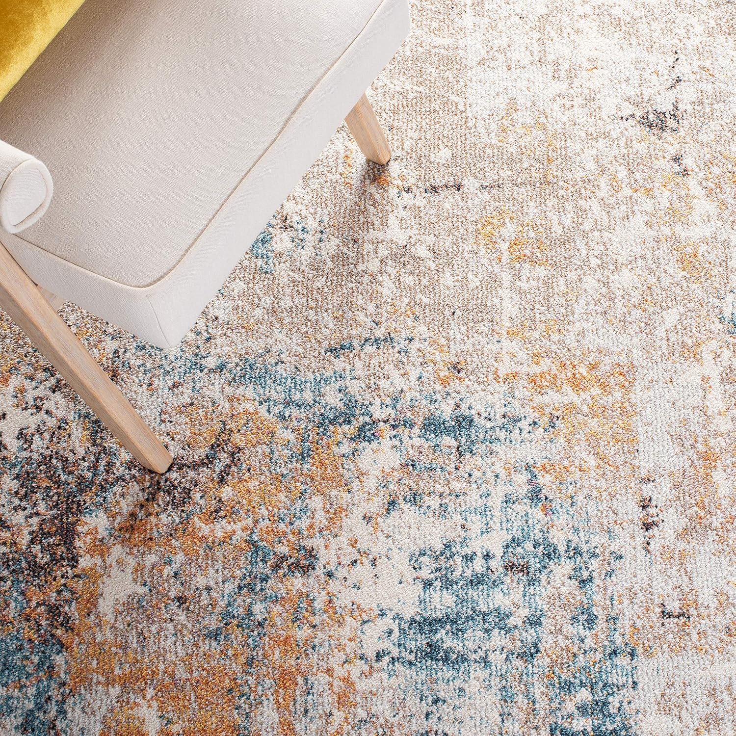 SAFAVIEH Crystal Collection CRS319A – Alfombra moderna abstracta que no desprende pelusa, para sala de estar, dormitorio, comedor, oficina en casa,