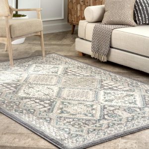 nuLOOM Becca – Alfombra tradicional con diseño de azulejos, de 5 x 8 pies, color carbón nuLOOM Becca – Alfombra tradicional con diseño de azulejos, de 5 x 8 pies, color carbón