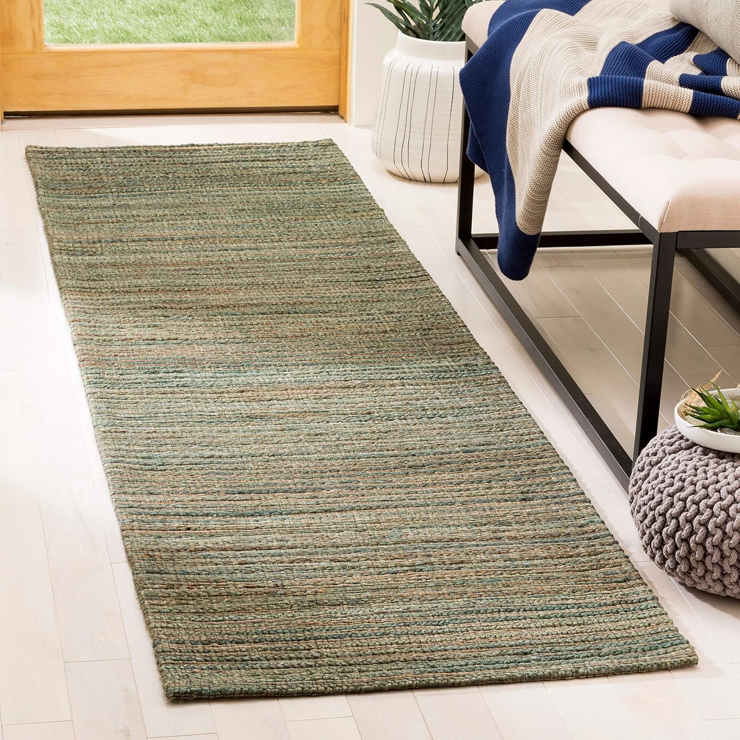 SAFAVIEH Cape Cod Collection – Alfombra de área de 6 x 9 pies, óxido, yute trenzado hecho a mano, ideal para zonas de alto tráfico en sala de estar,