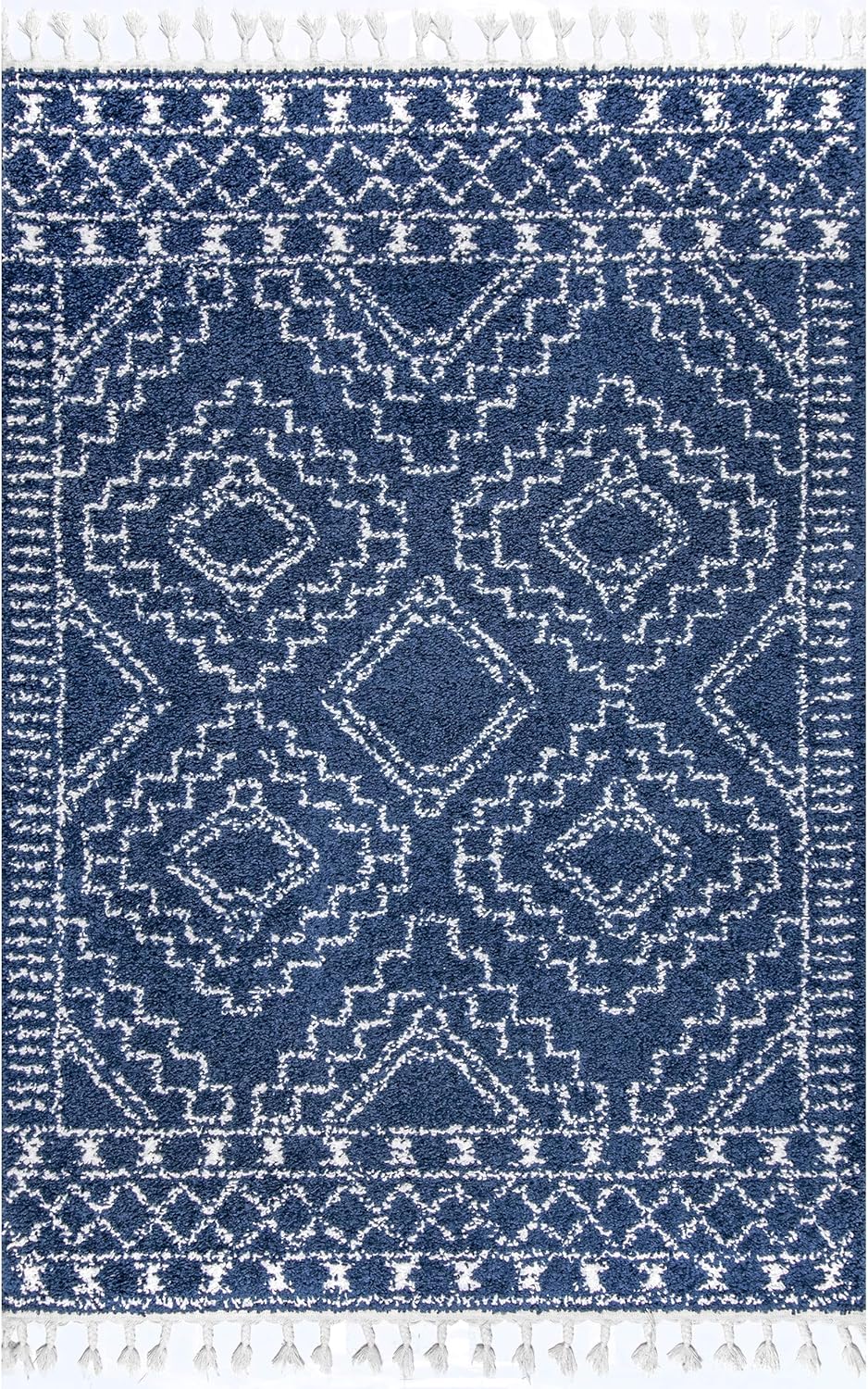 nuLOOM Vasiliki – Alfombra de pelo largo estilo tribal marroquí